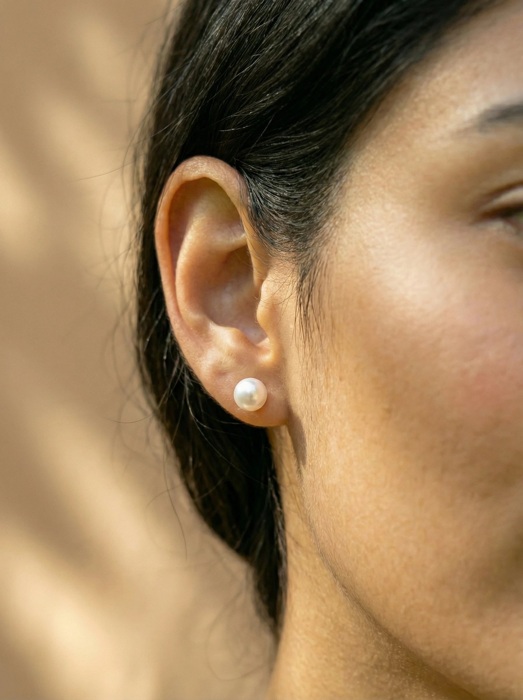 Simple Fresh Water Pearl Edelstahl Ohrringe - Produktbild 3
