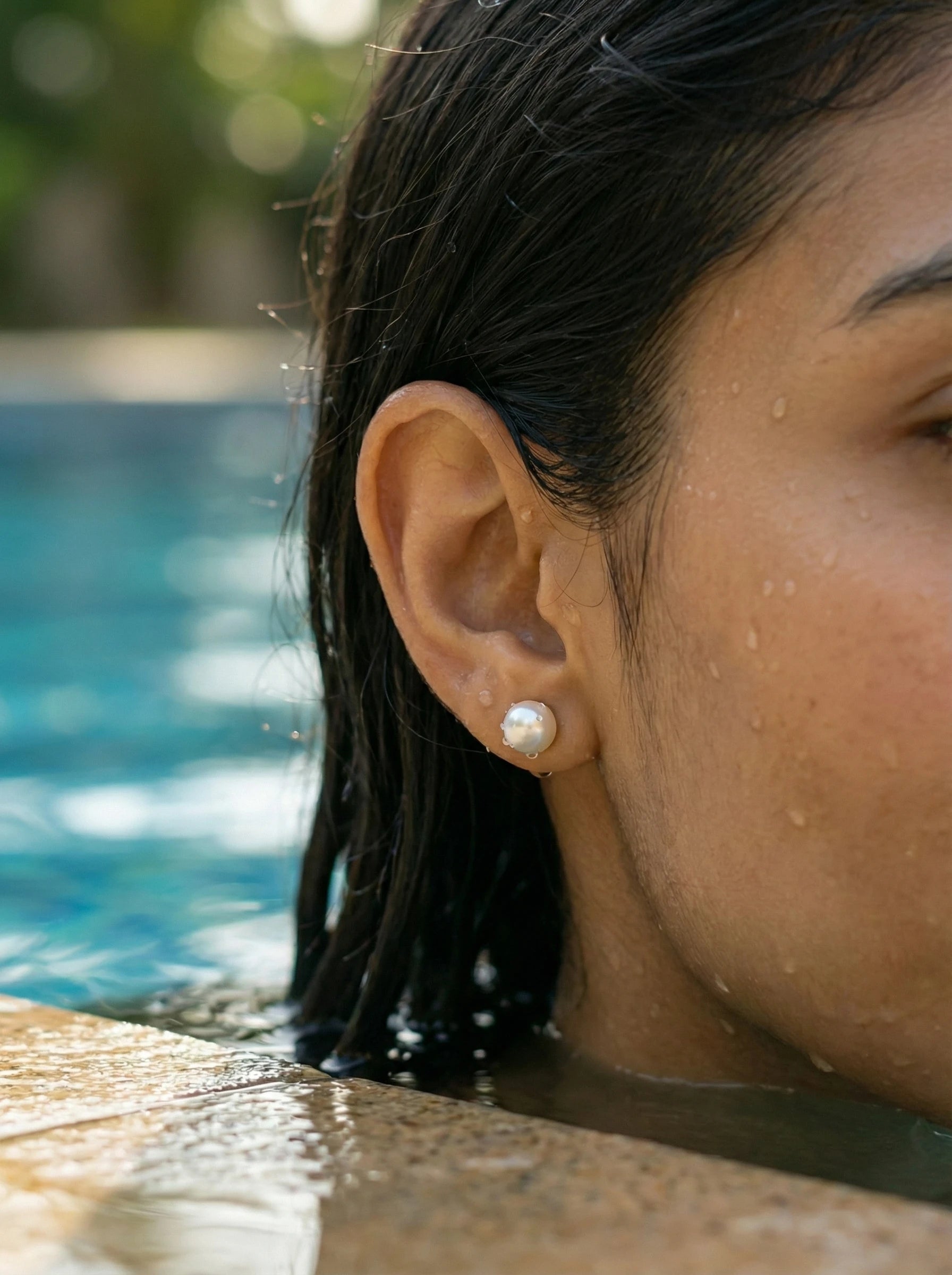 Simple Fresh Water Pearl Edelstahl Ohrringe - Produktbild 8