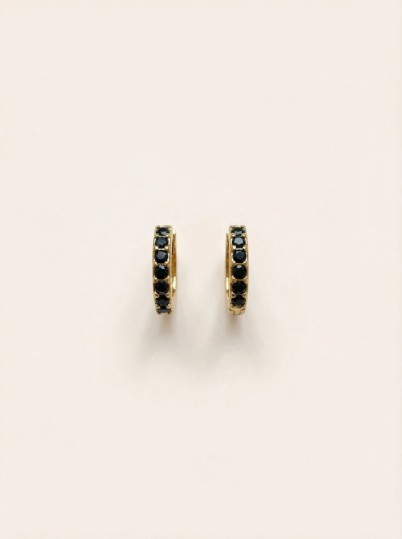 Classic 7 Diamonds Hoop Edelstahl Ohrringe