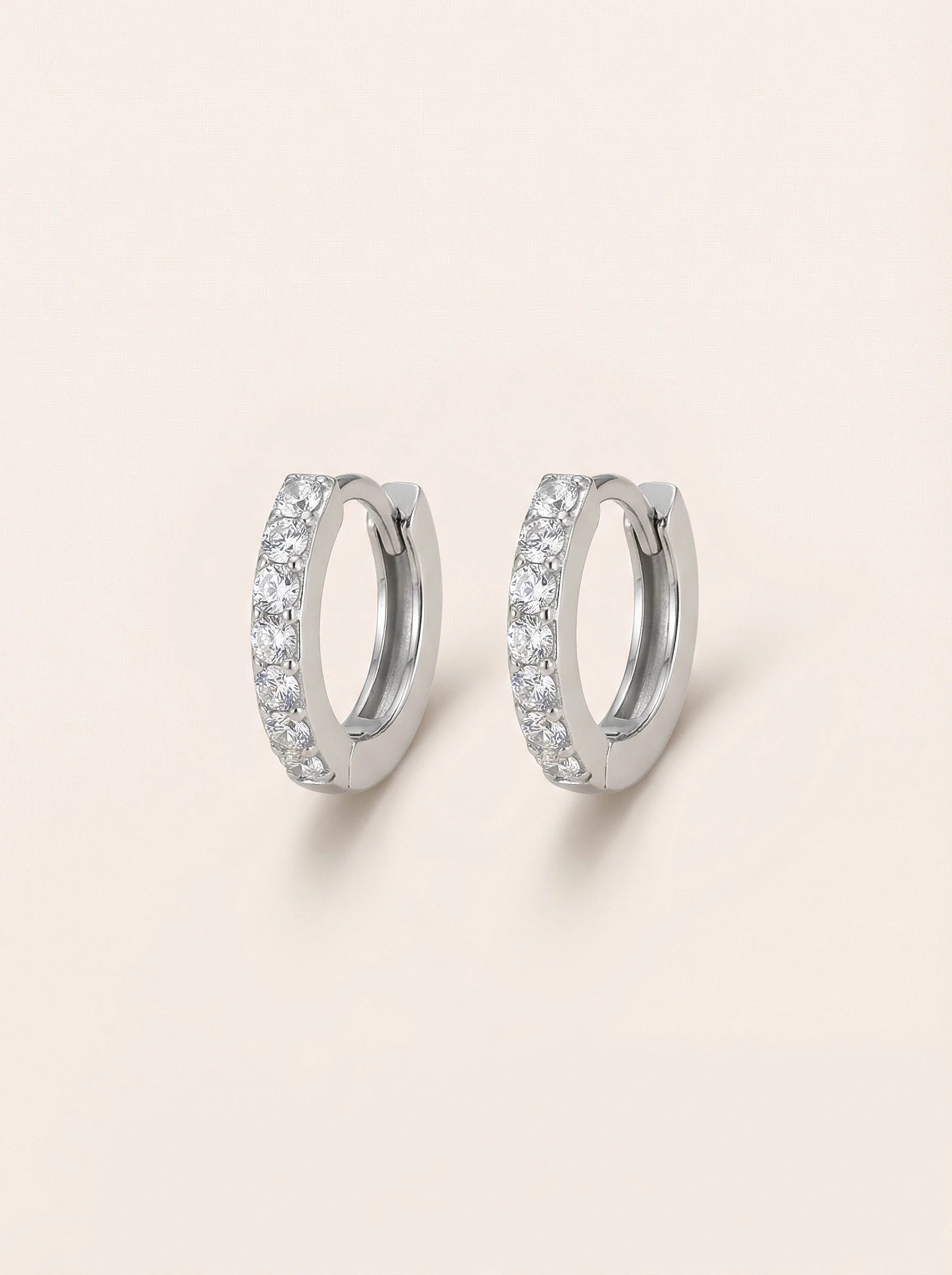 Classic 7 Diamonds Hoop Edelstahl Ohrringe - Produktbild 11