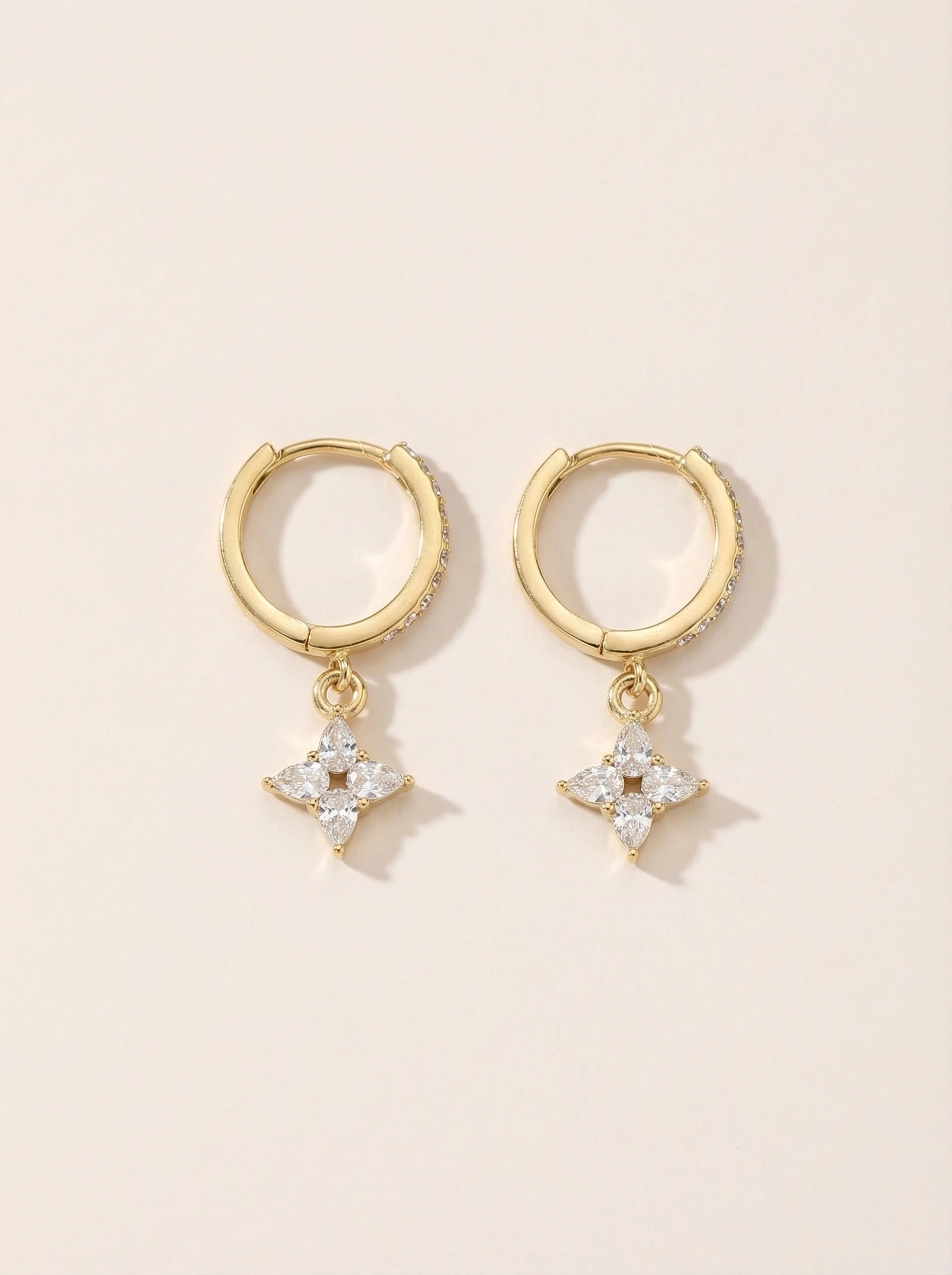 Shuriken Diamonds Edelstahl Ohrringe