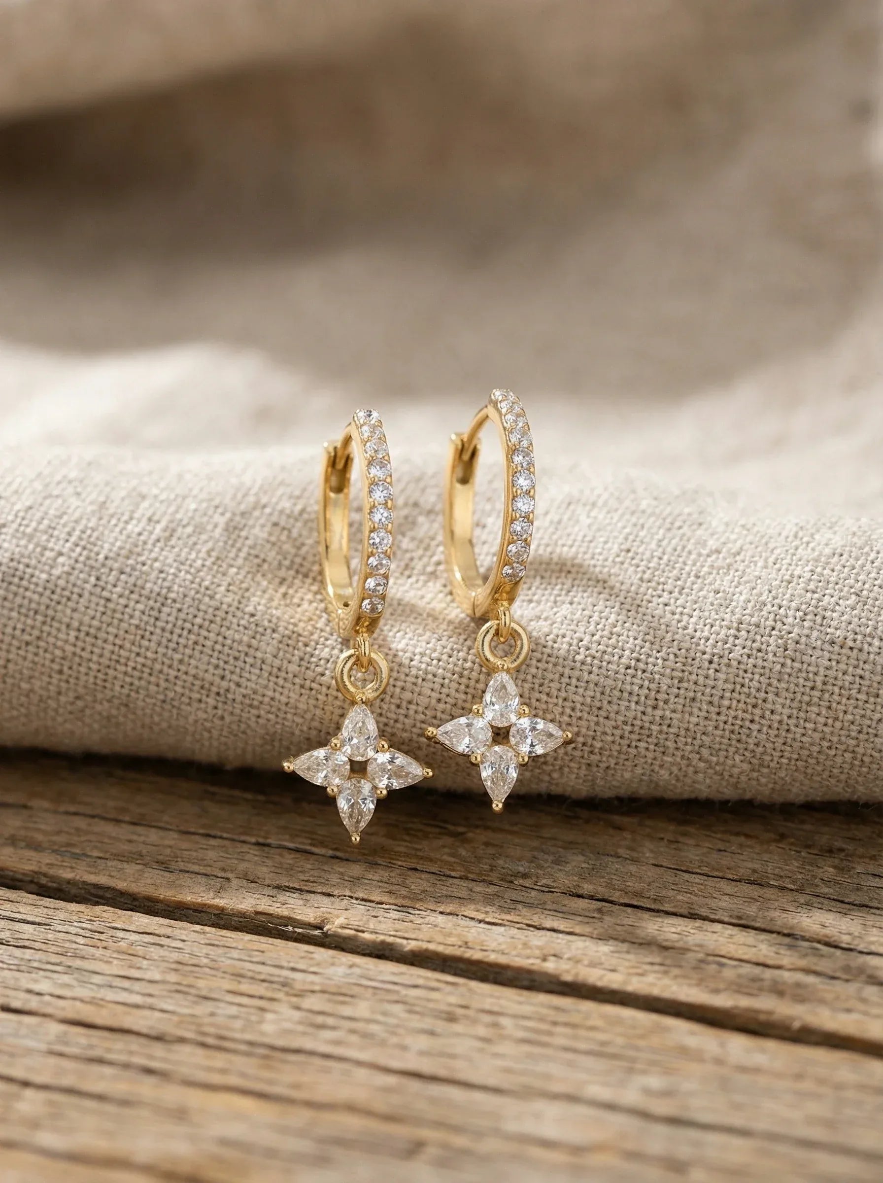 Shuriken Diamonds Edelstahl Ohrringe - Produktbild 2