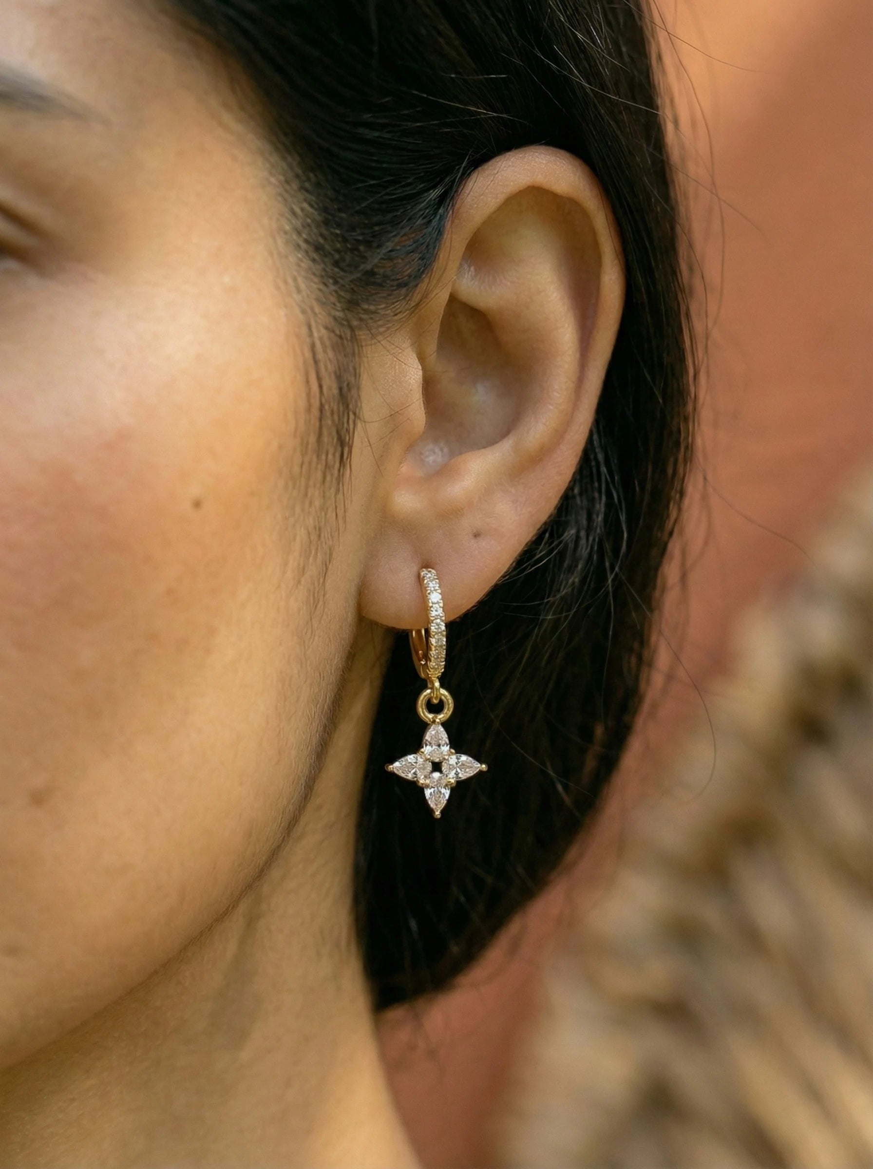 Shuriken Diamonds Edelstahl Ohrringe - Produktbild 4