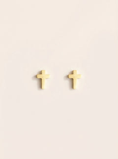 Simple Latin Cross Edelstahl Ohrstecker