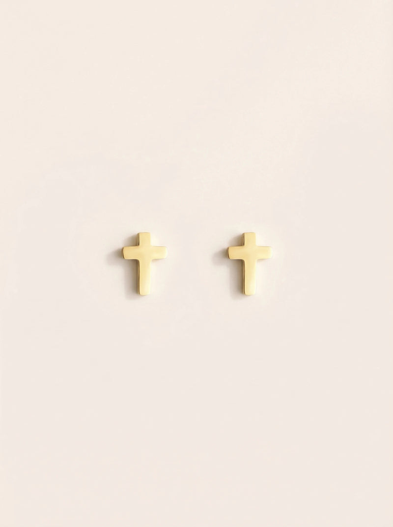 Simple Latin Cross Edelstahl Ohrstecker