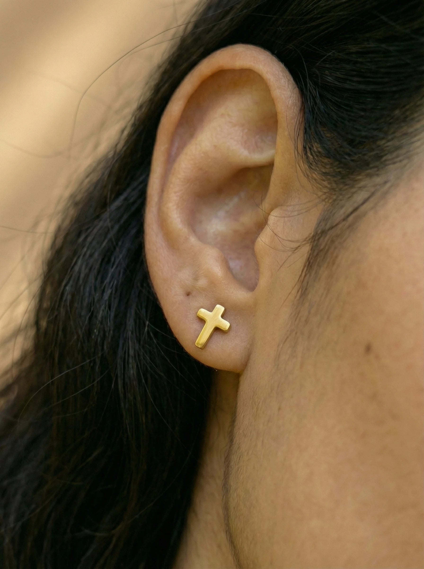 Simple Latin Cross Edelstahl Ohrstecker - Produktbild 4