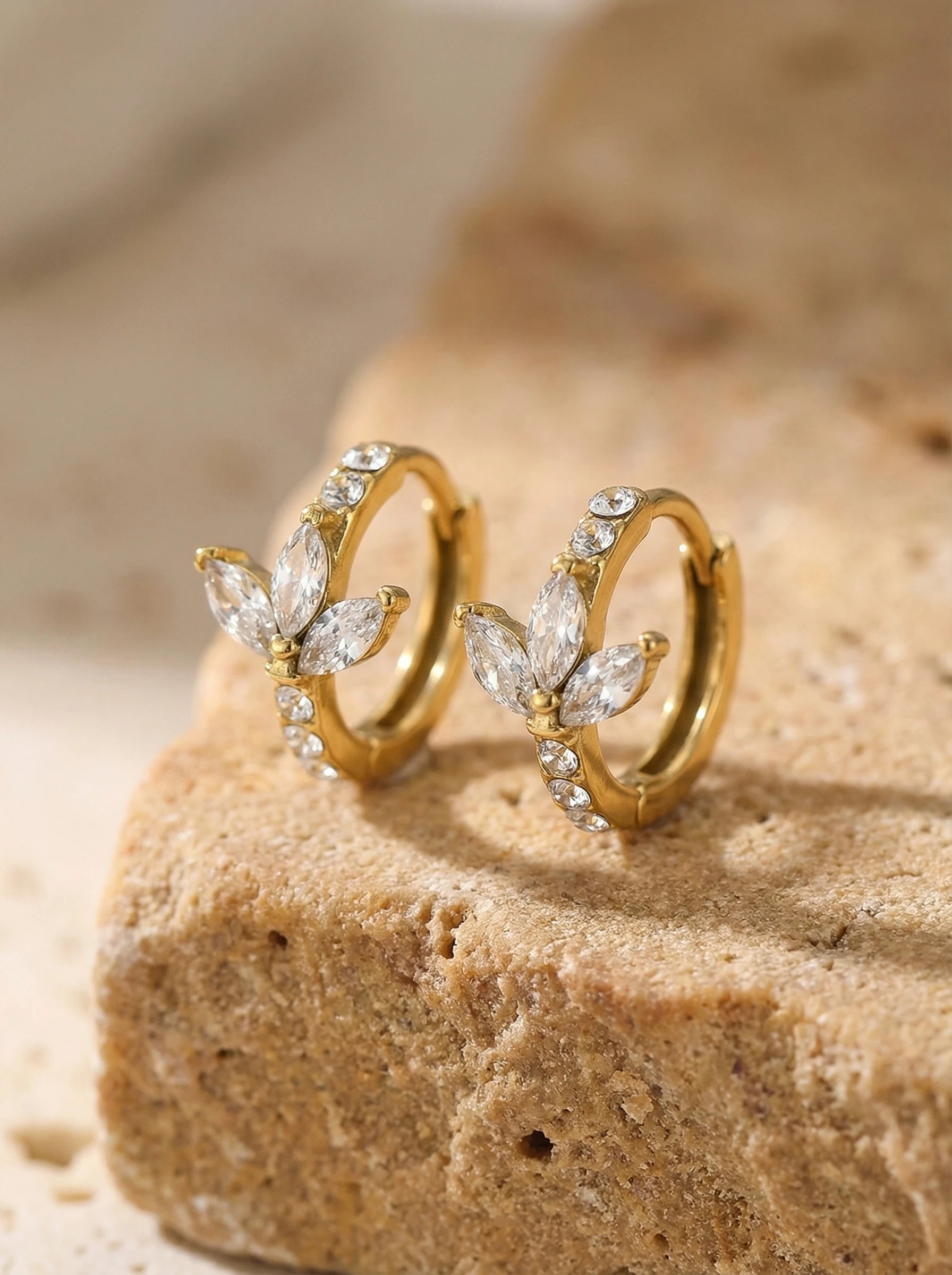 Diamond Petal Treble Edelstahl Ohrringe - Produktbild 2