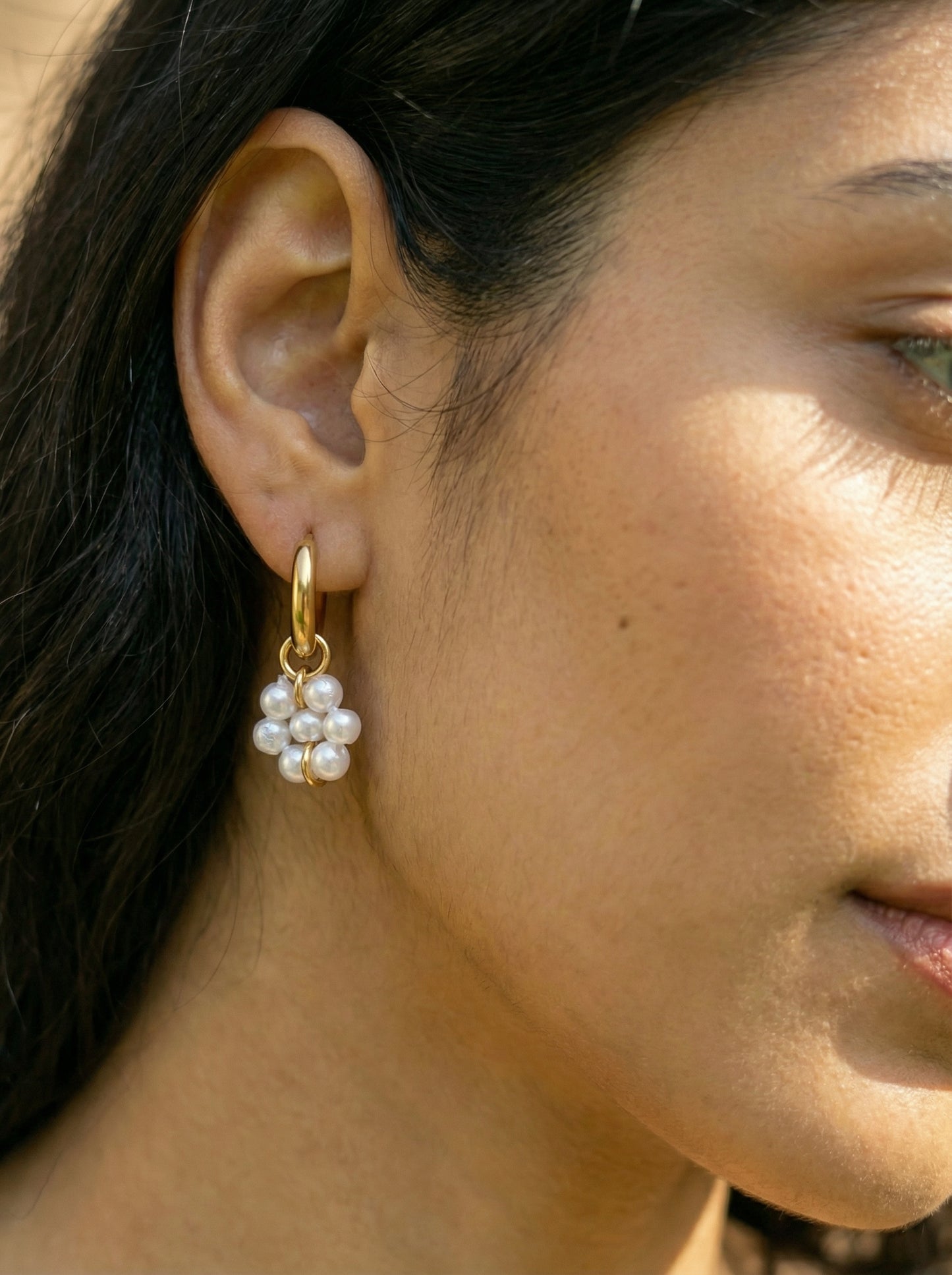 White Pearl Flora Edelstahl Ohrringe