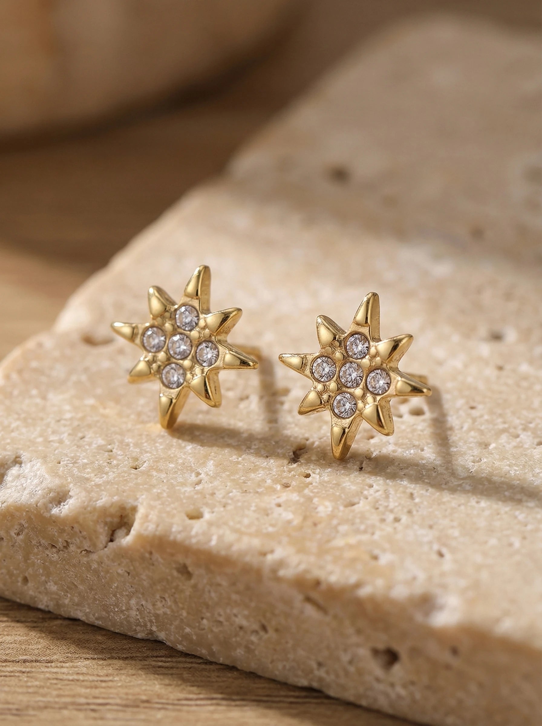 Cross Star Diamonds Edelstahl Ohrstecker - Produktbild 2