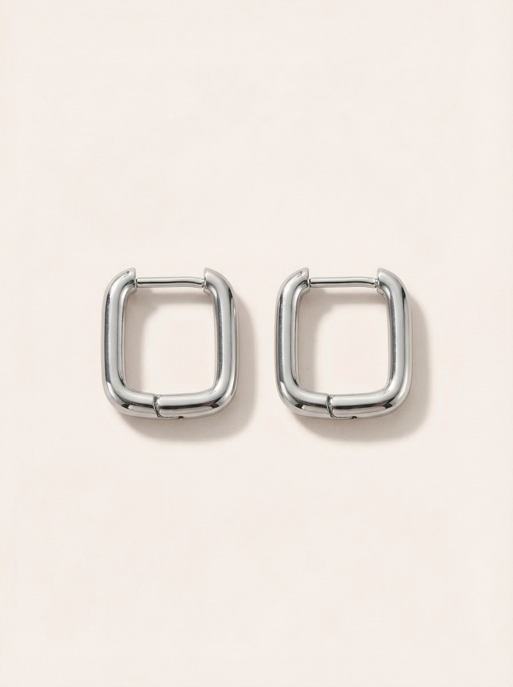 Soft Edged Square Edelstahl Ohrringe - Produktbild 9