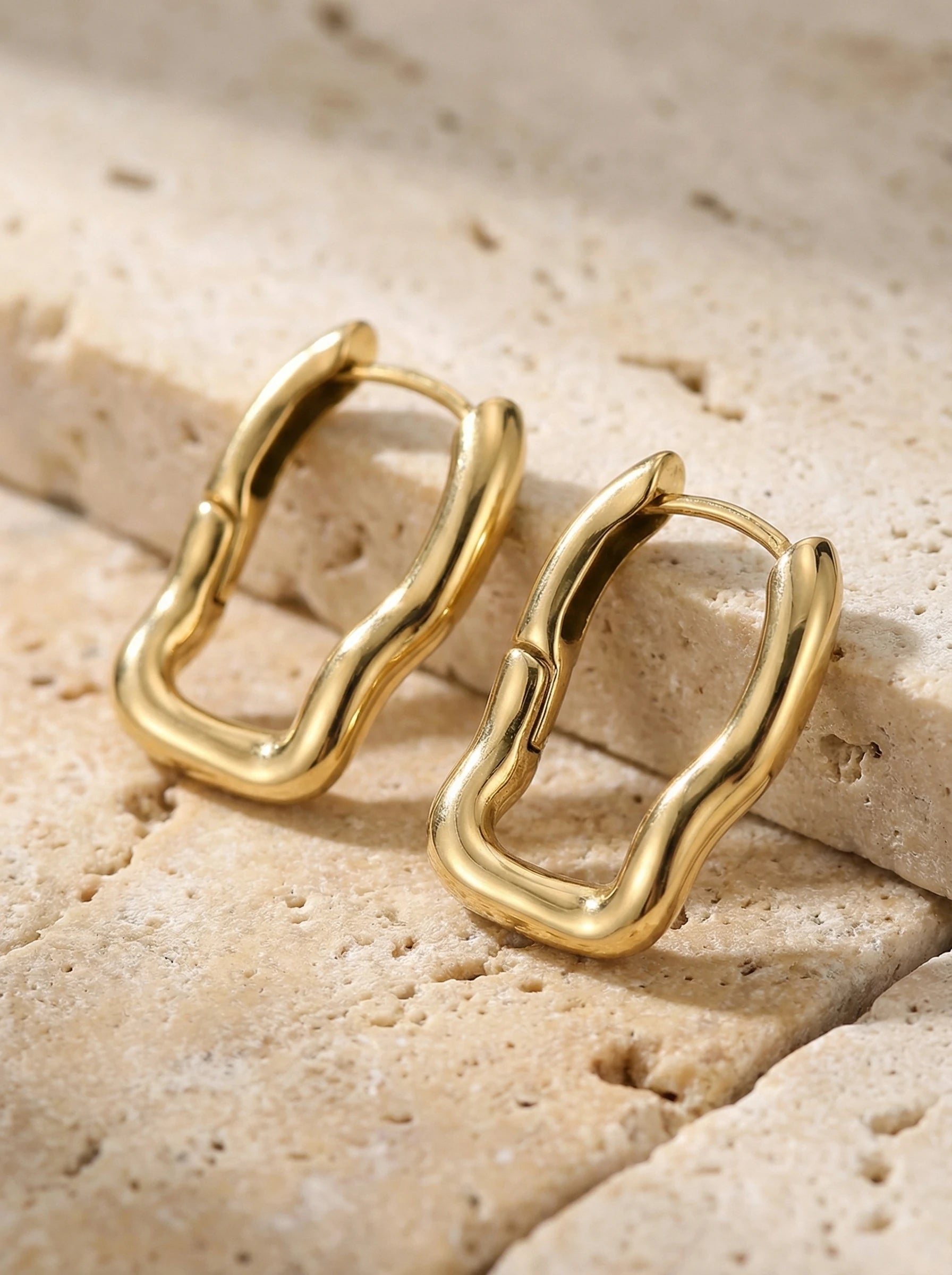 Molten Chain Link Edelstahl Ohrringe - Produktbild 2