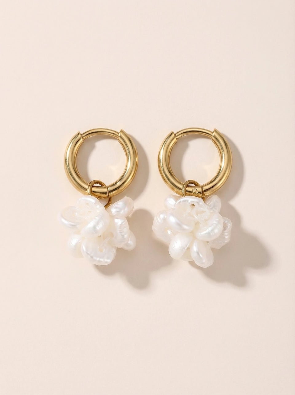 Chunky Pearl Cluster Edelstahl Ohrringe