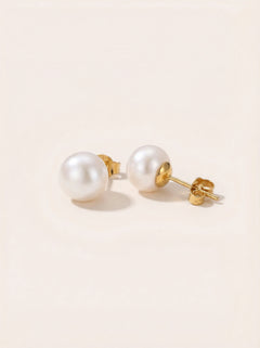 Simple Fresh Water Pearl Edelstahl Ohrringe