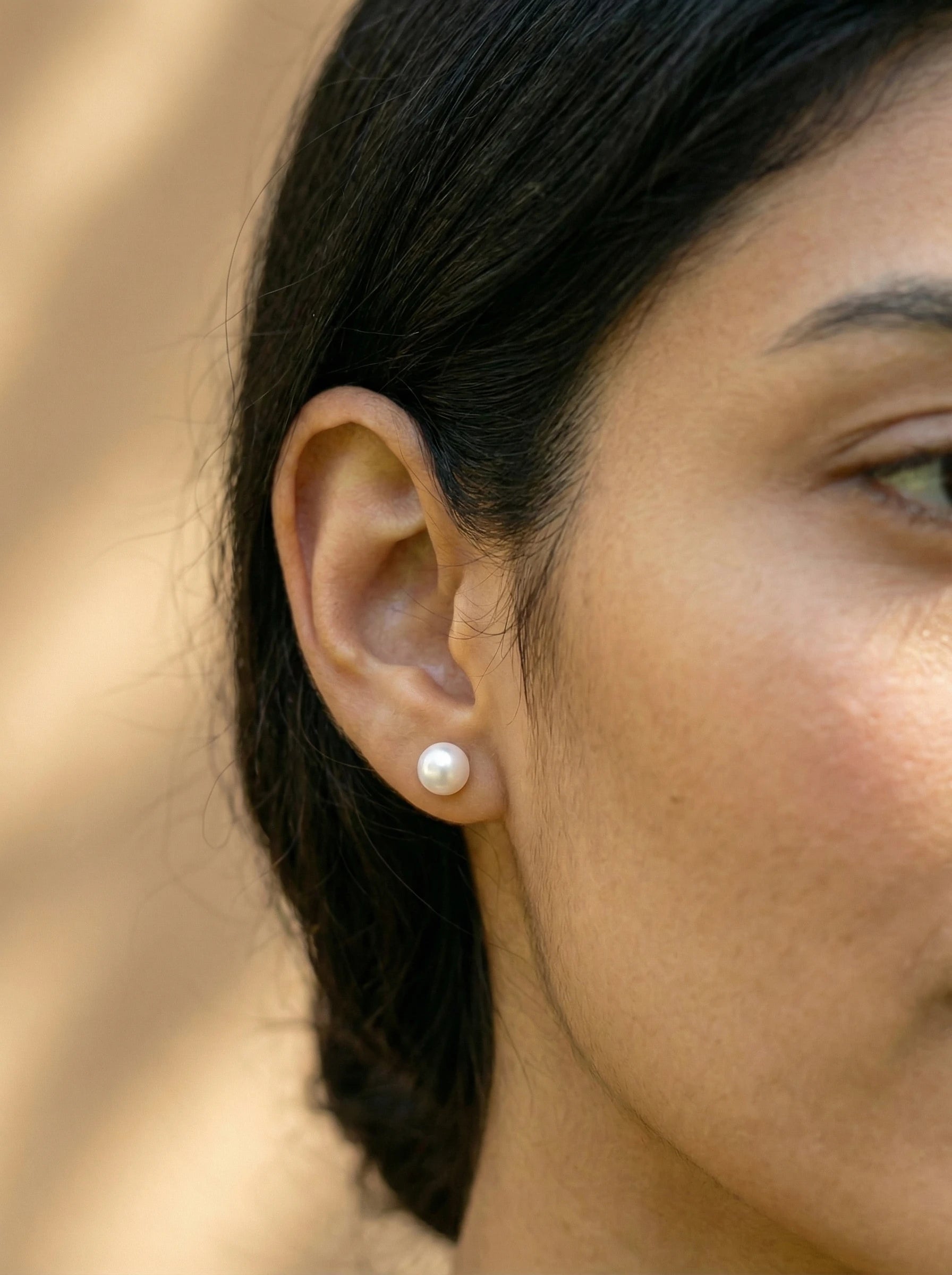 Simple Fresh Water Pearl Edelstahl Ohrringe - Produktbild 3