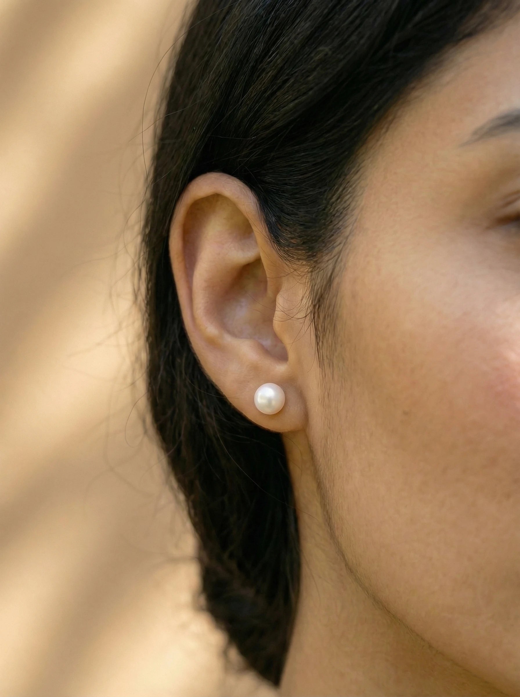 Simple Fresh Water Pearl Edelstahl Ohrringe - Produktbild 4