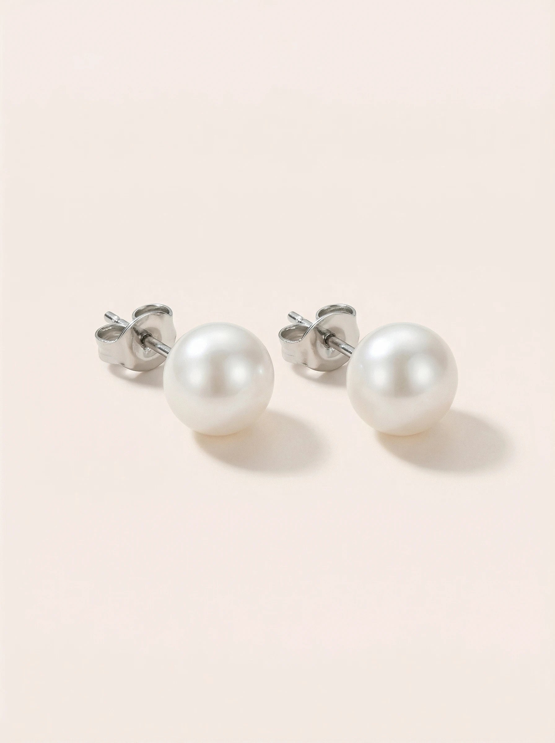 Simple Fresh Water Pearl Edelstahl Ohrringe - Produktbild 7