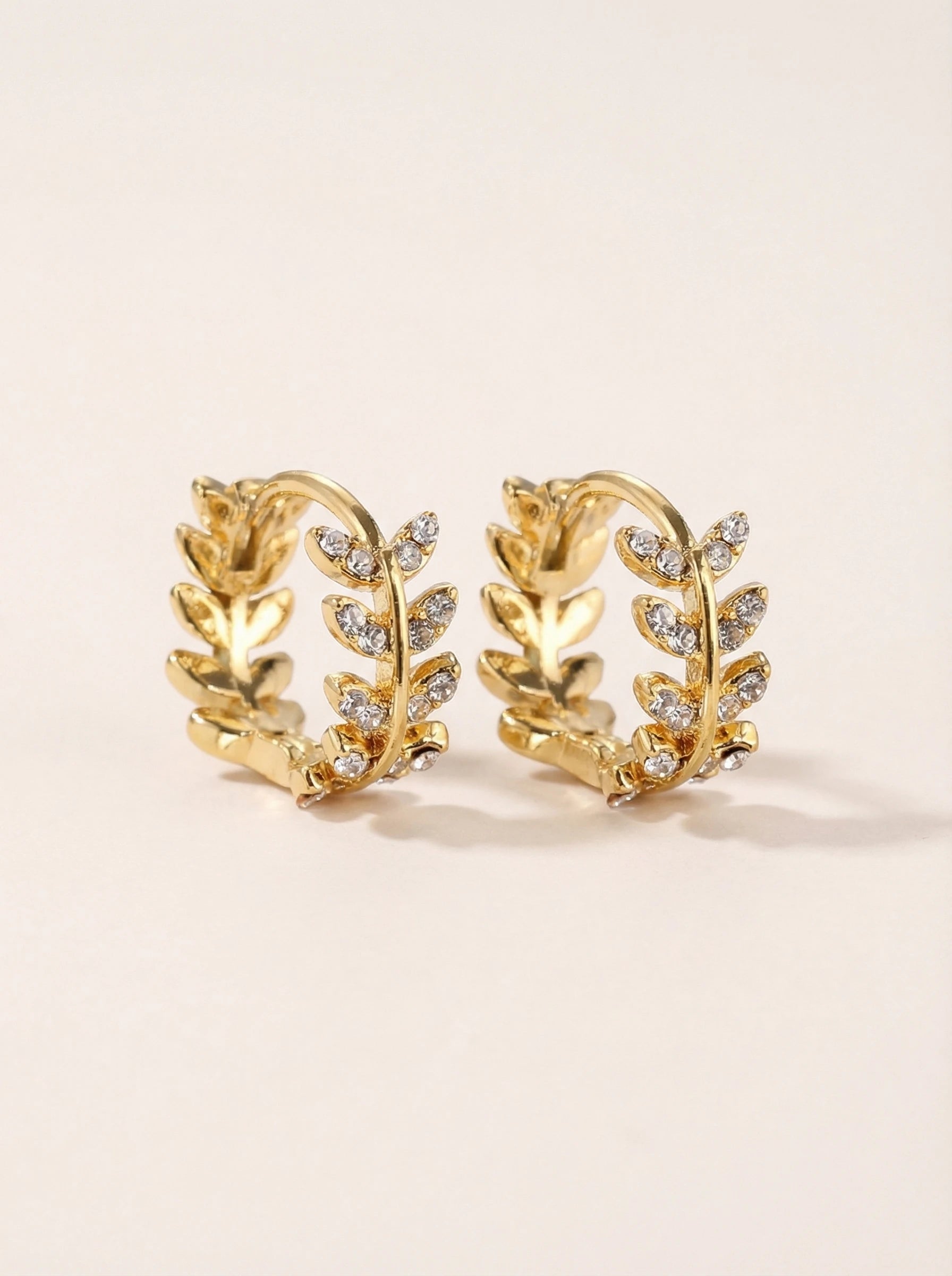 Diamond Leaf And Shimmer Leaf Edelstahl Ohrringe - Produktbild 9