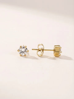 Simple Round Diamond Edelstahl Ohrringe