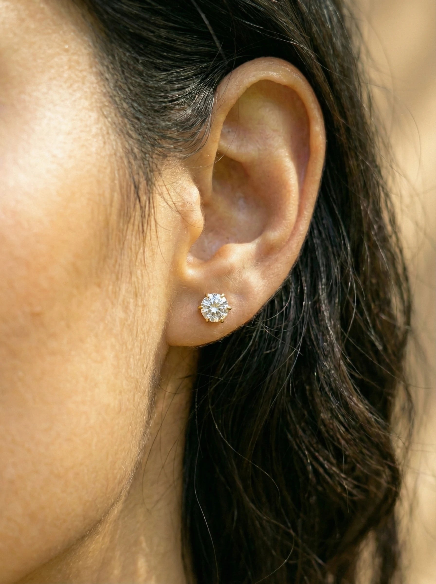 Simple Round Diamond Edelstahl Ohrringe - Produktbild 3