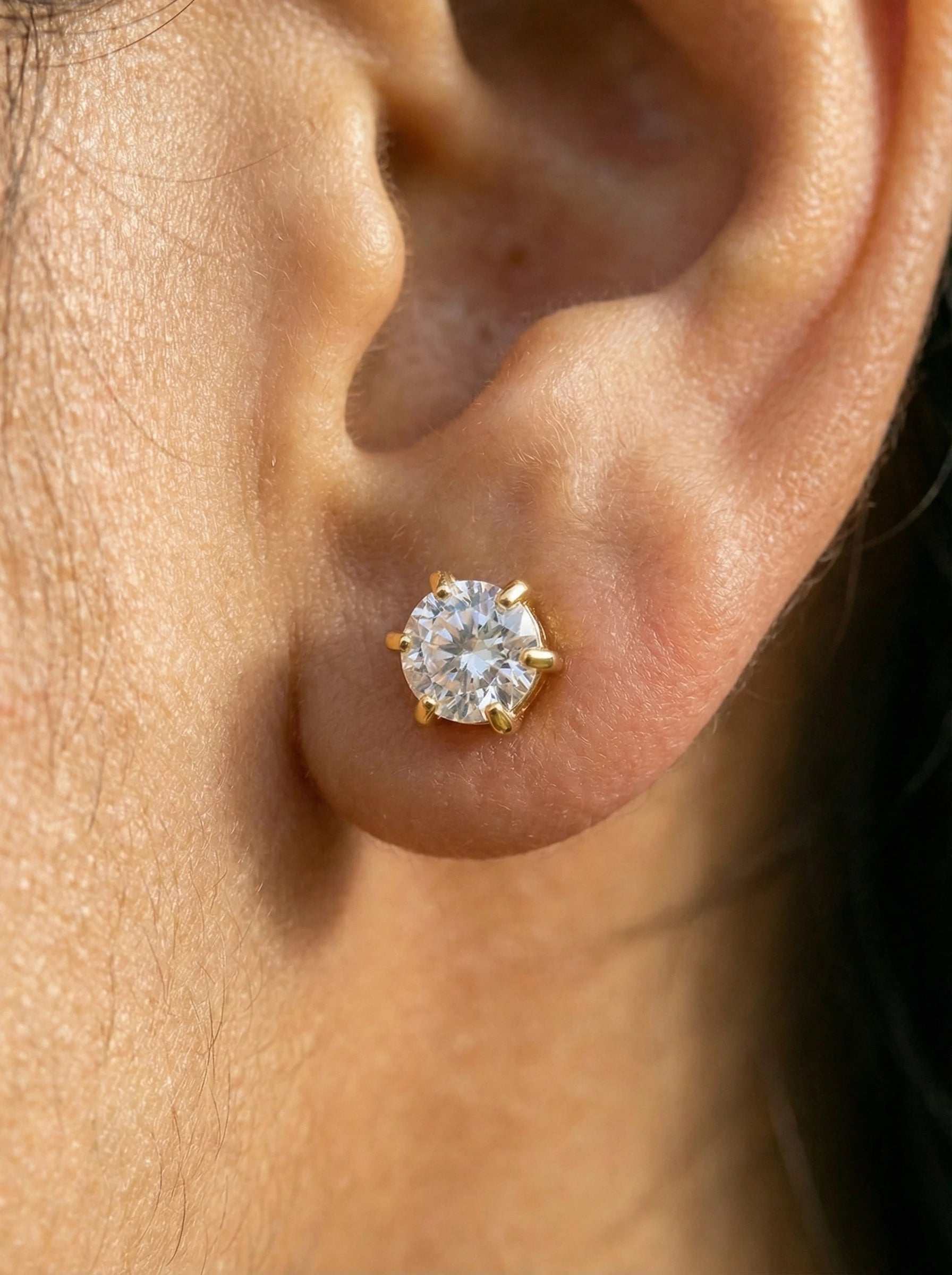 Simple Round Diamond Edelstahl Ohrringe - Produktbild 4
