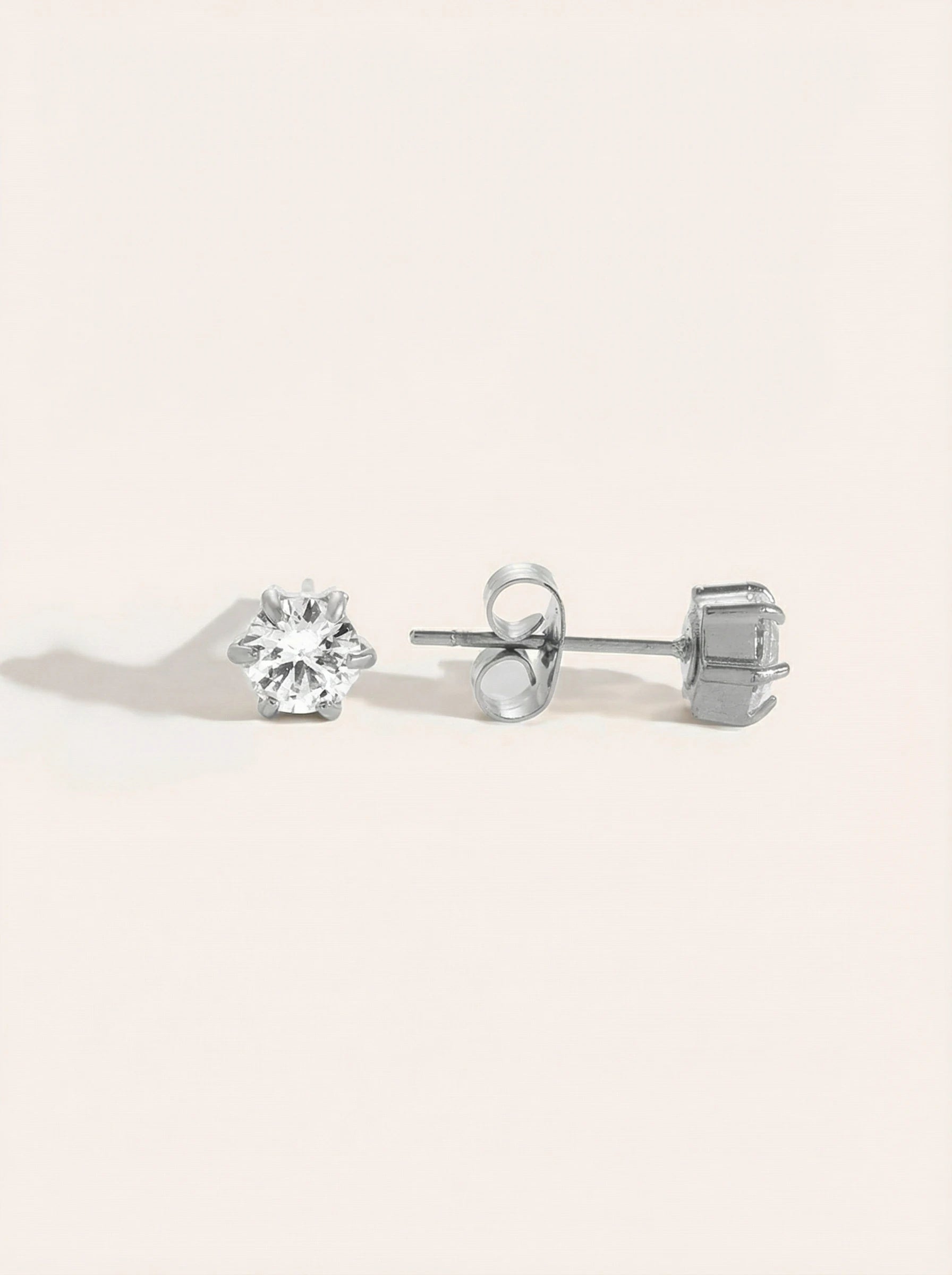 Simple Round Diamond Edelstahl Ohrringe - Produktbild 9