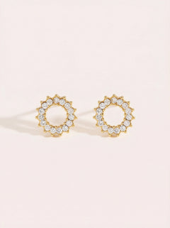 Cycle Flower Diamond Edelstahl Ohrringe