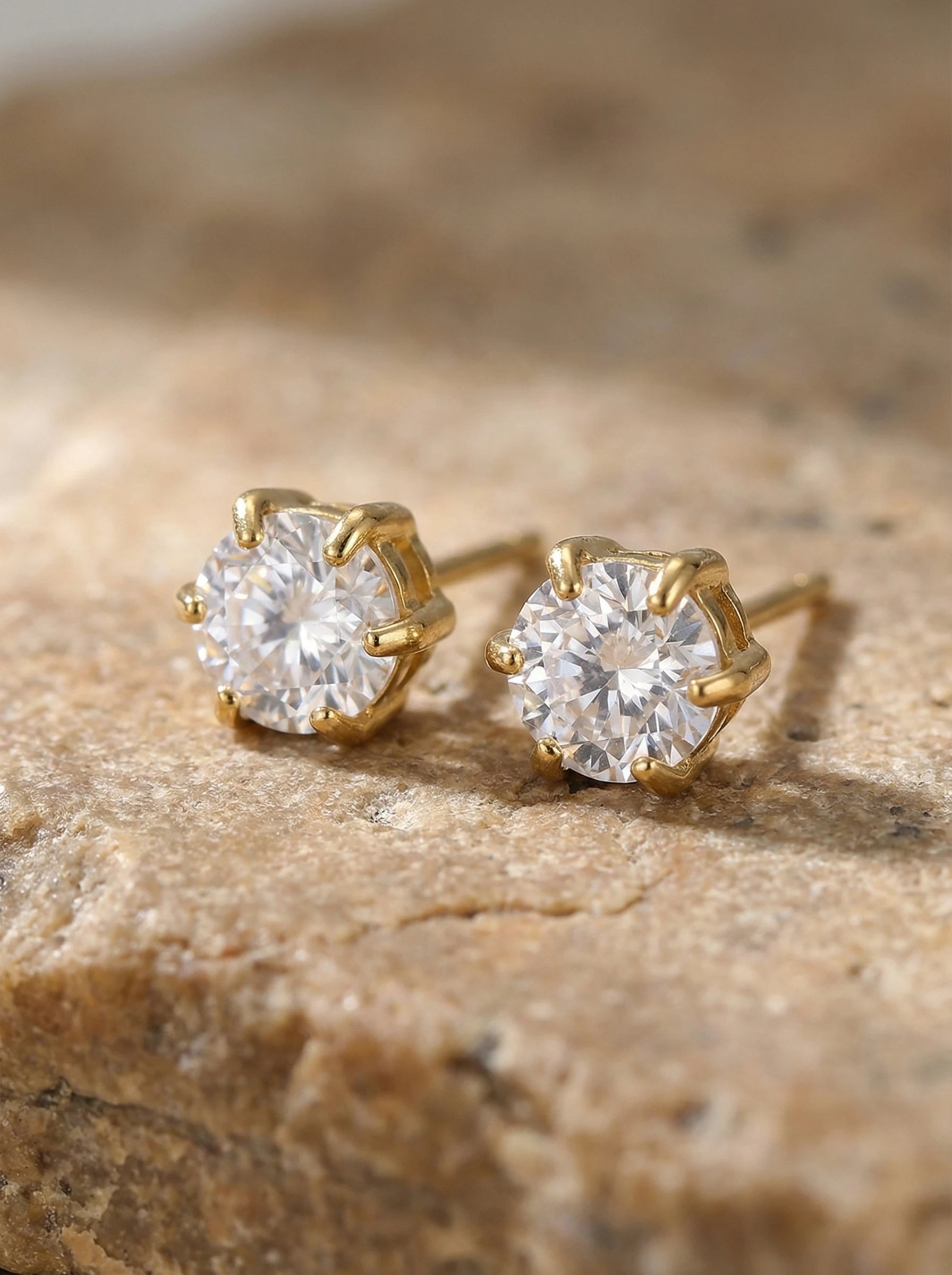 Simple Round Diamond Edelstahl Ohrringe - Produktbild 2