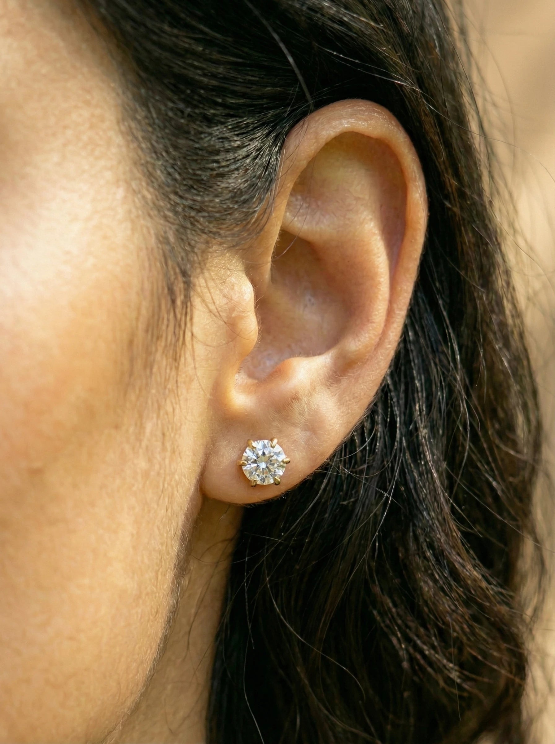Simple Round Diamond Edelstahl Ohrringe - Produktbild 3