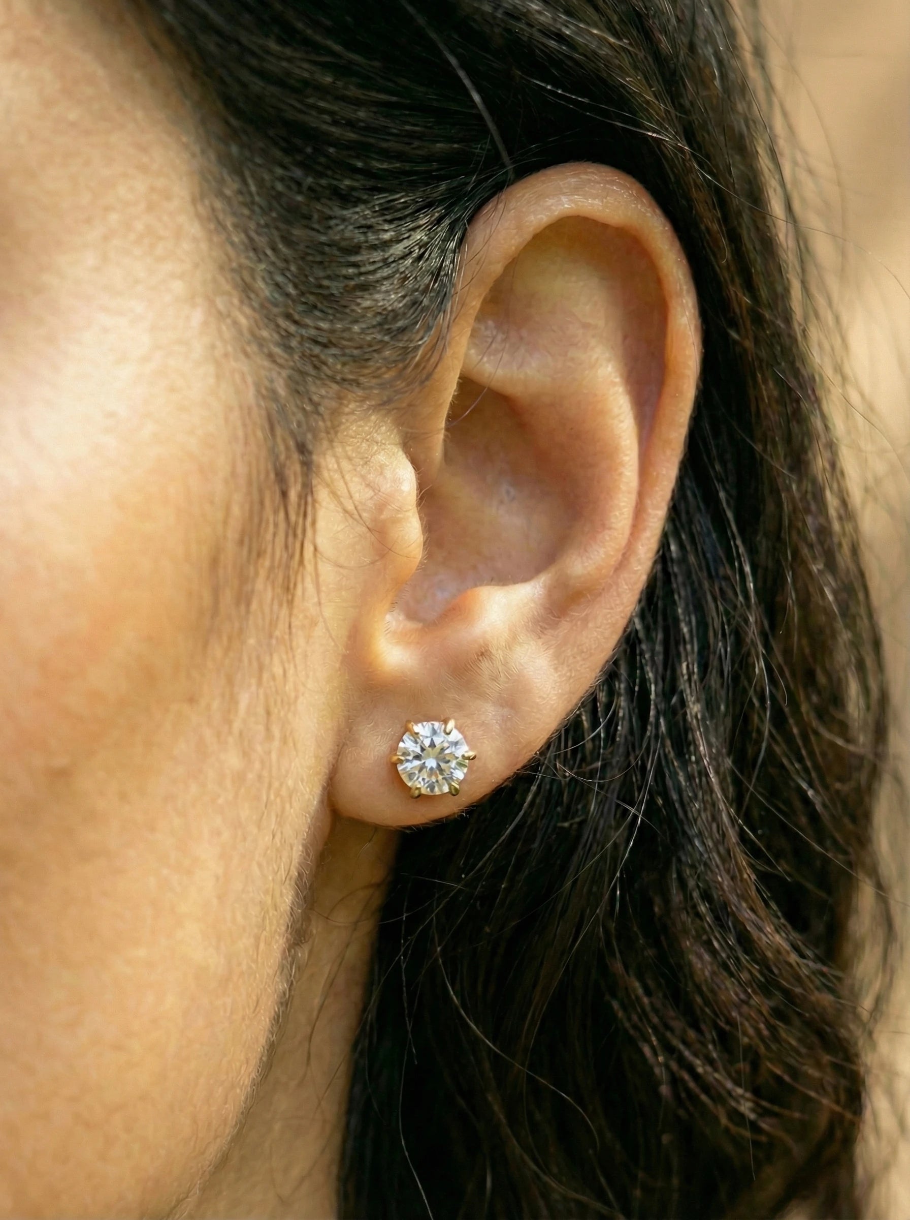 Simple Round Diamond Edelstahl Ohrringe - Produktbild 4