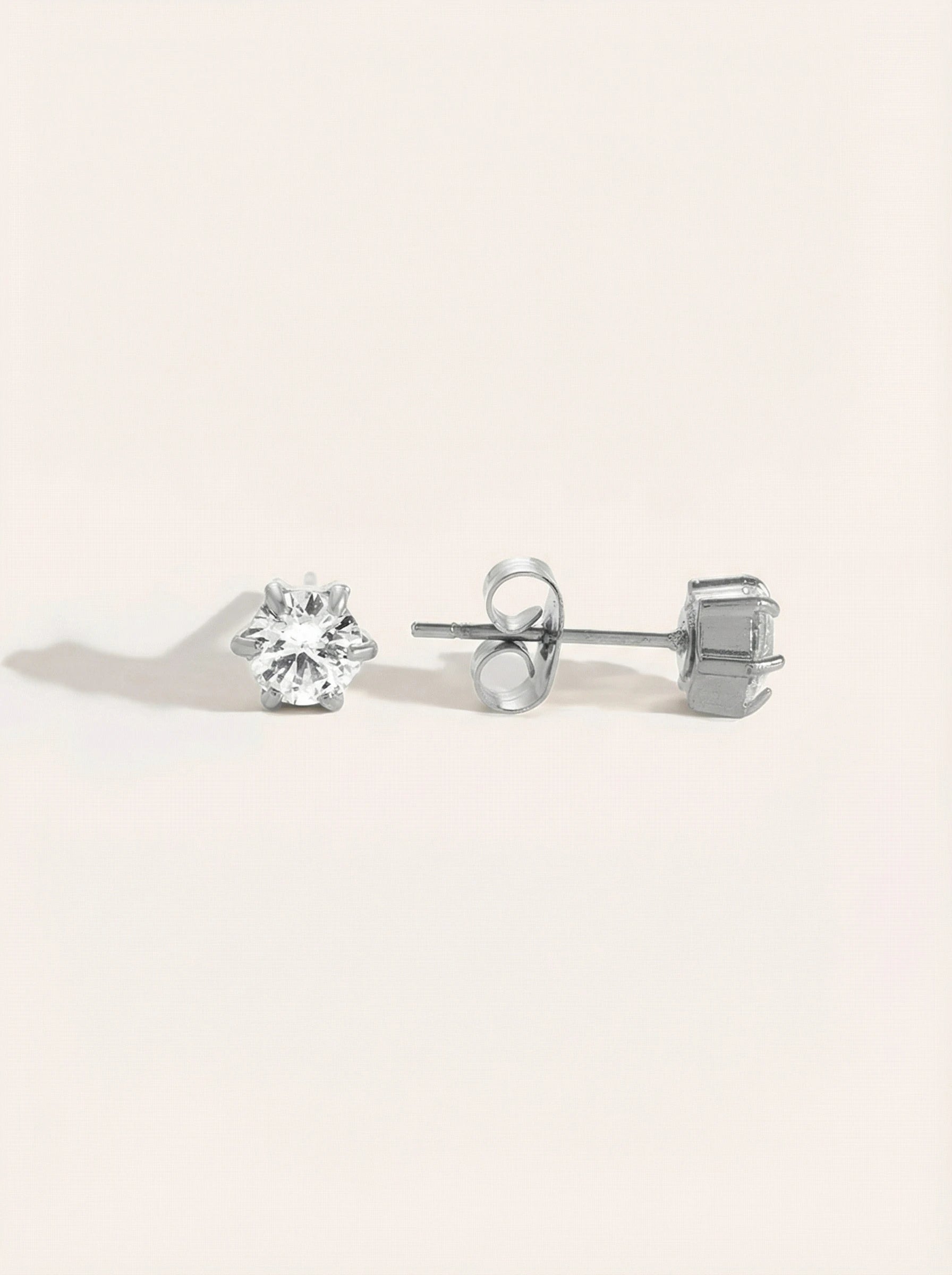 Simple Round Diamond Edelstahl Ohrringe - Produktbild 9