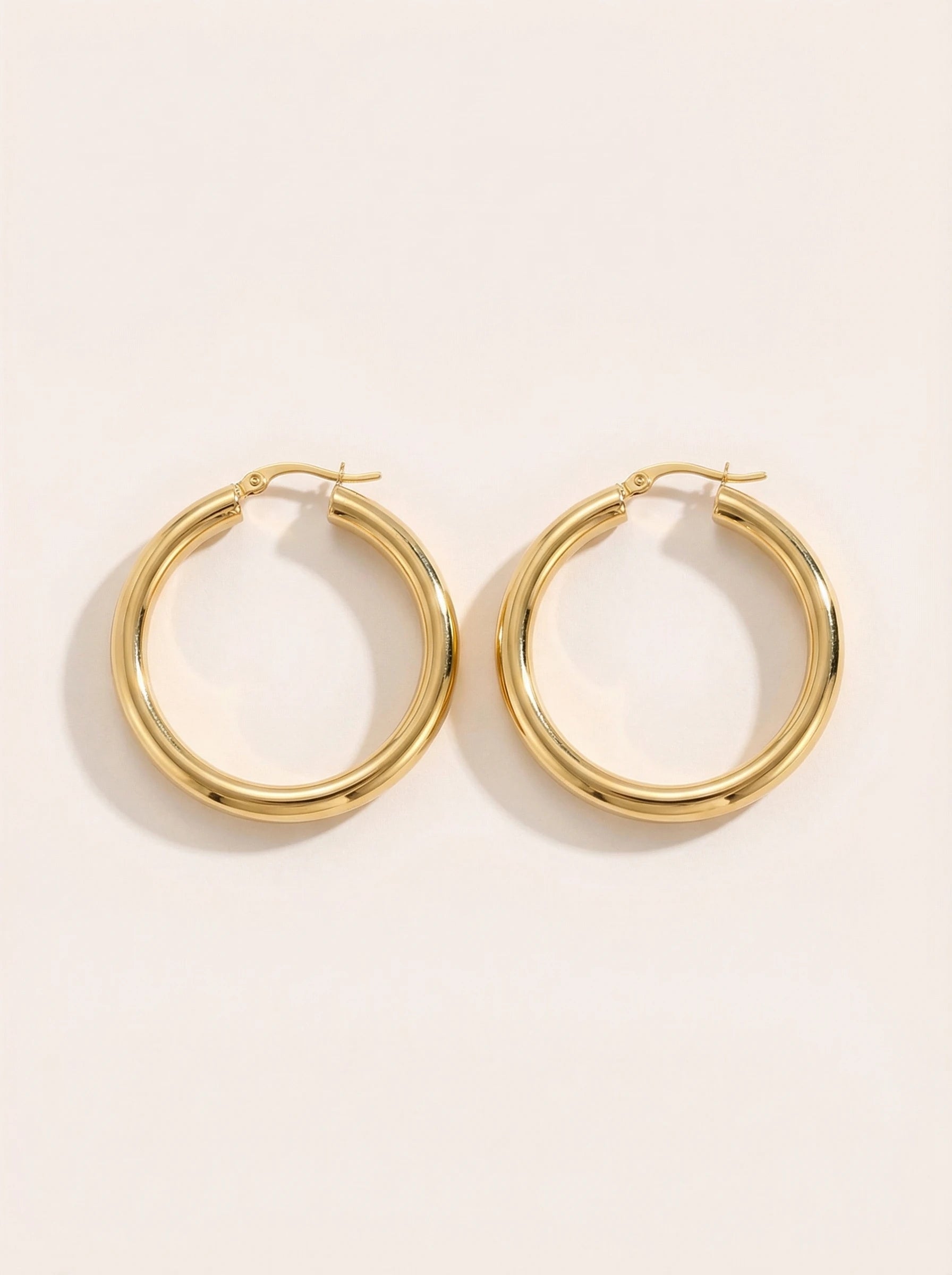 Diameter Hoop Edelstahl Ohrringe