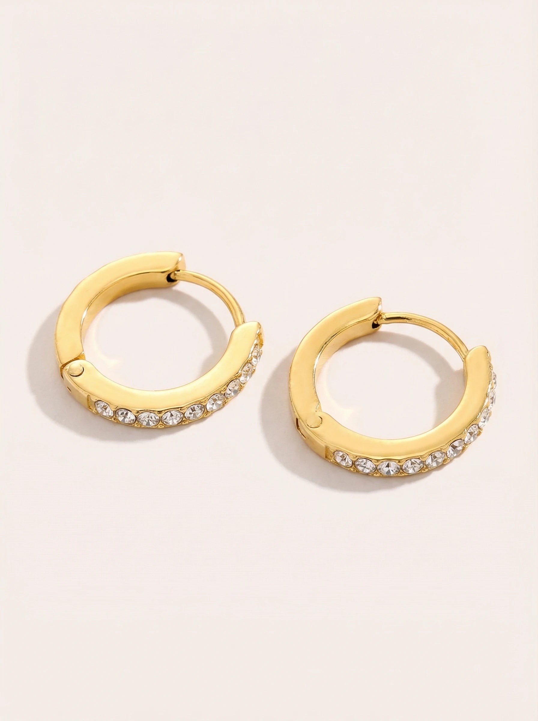 Simple Diamonds Hoop Edelstahl Ohrringe