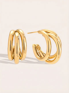 Three Hoop Edelstahl Ohrringe
