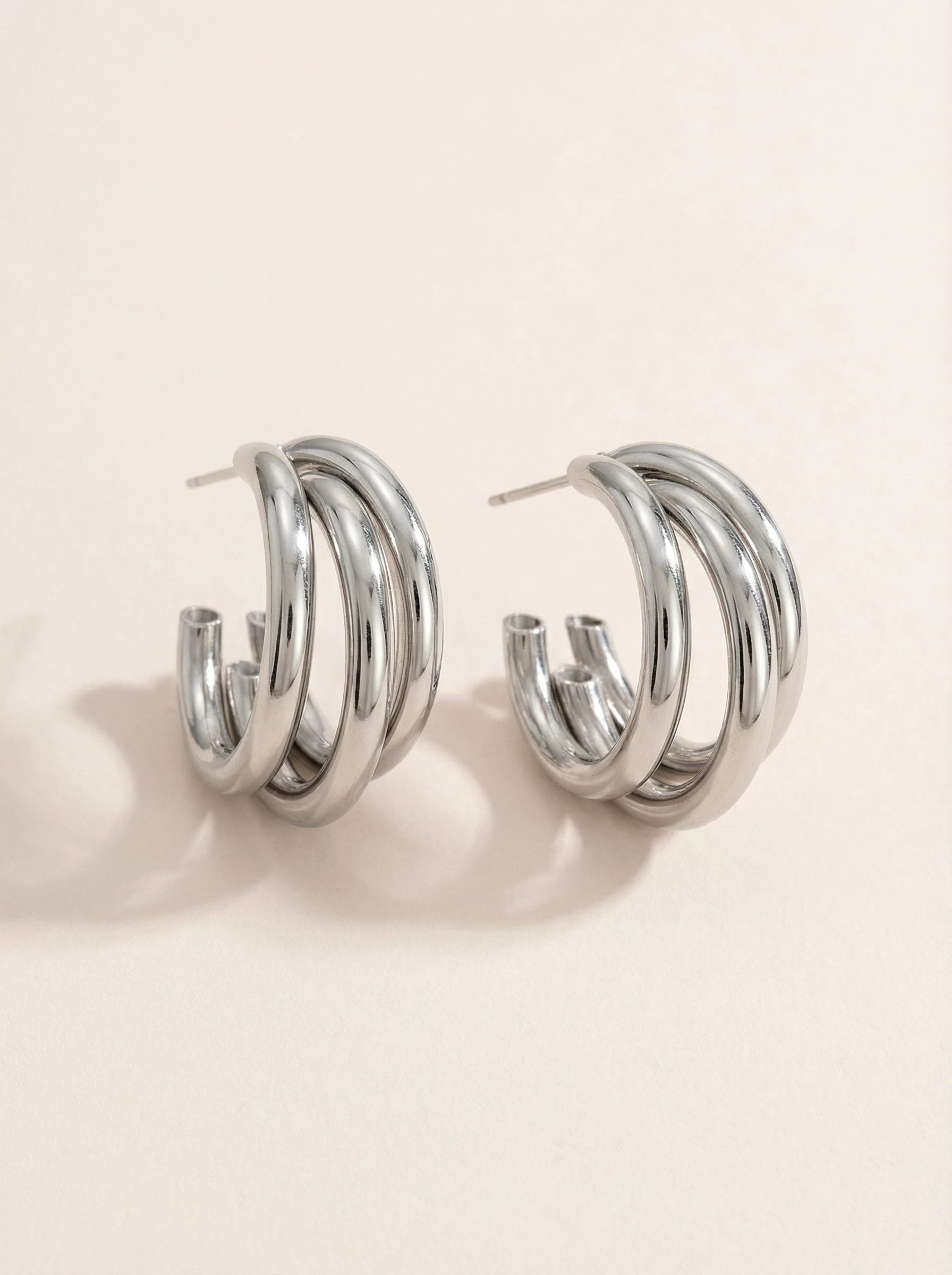 Three Hoop Edelstahl Ohrringe - Produktbild 9