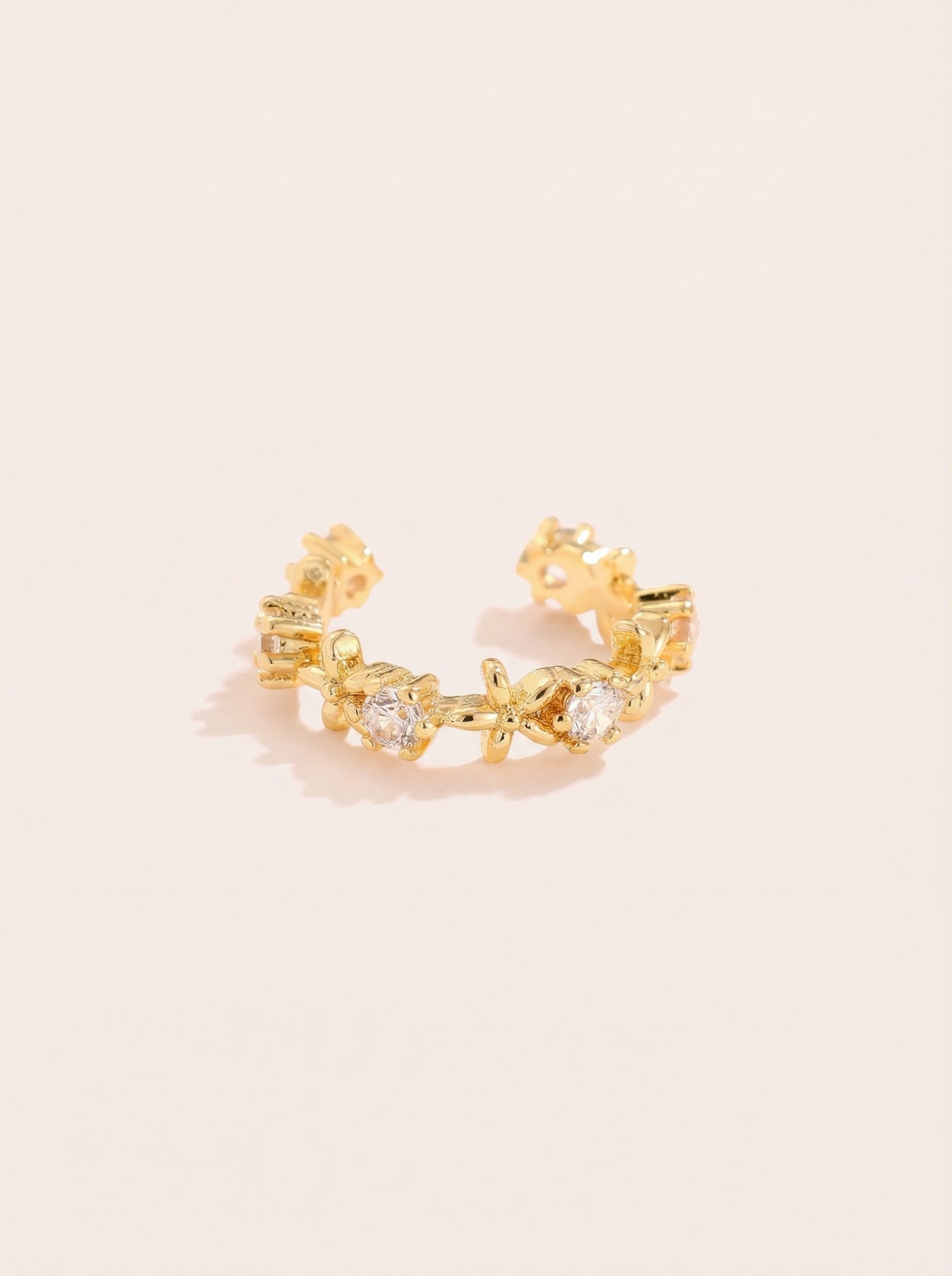 Fine Flowers Diamond Vergoldete Ear-Cuffs