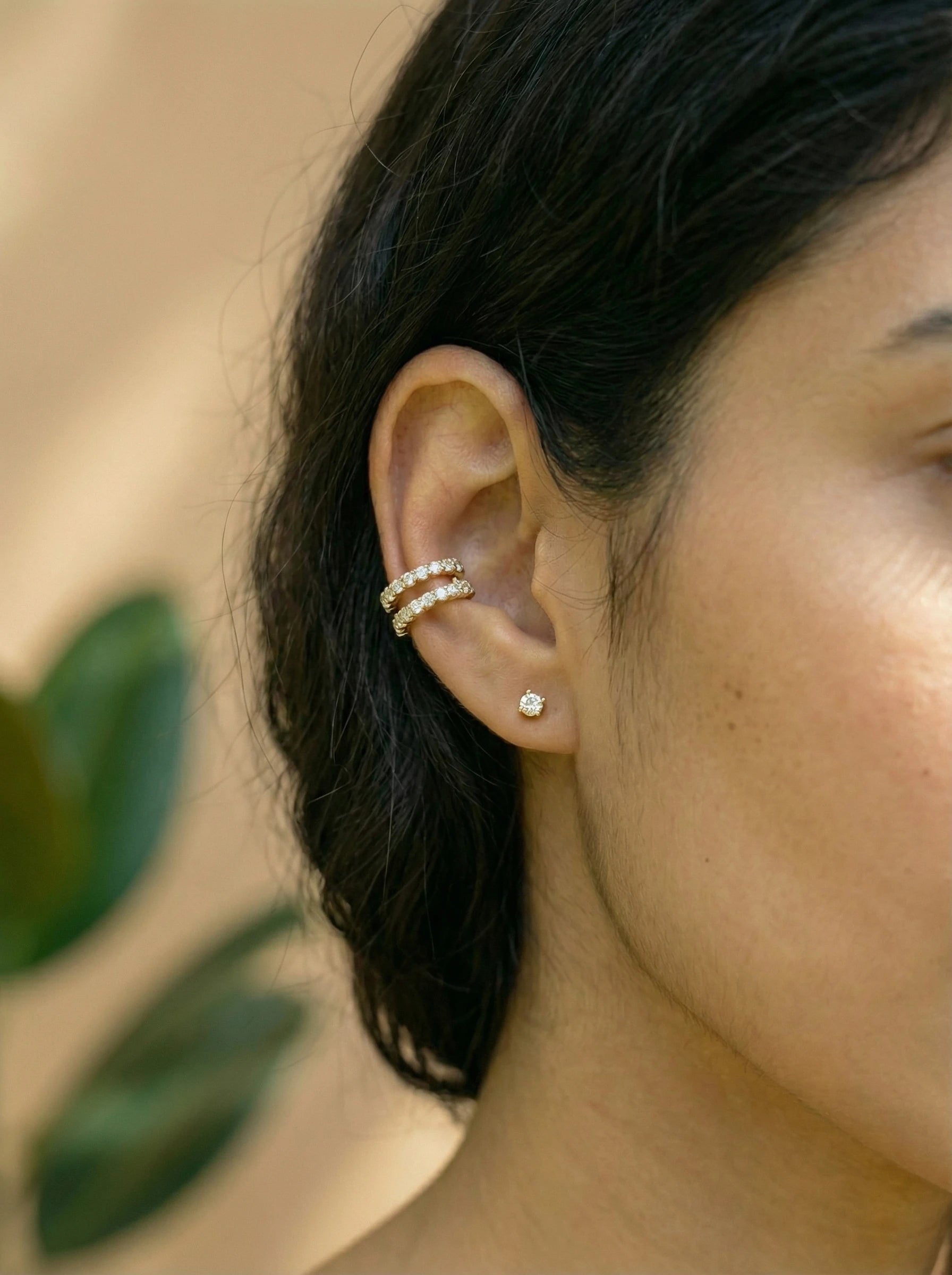 Fine Mini Diamonds Vergoldete Ear-Cuffs - Produktbild 7
