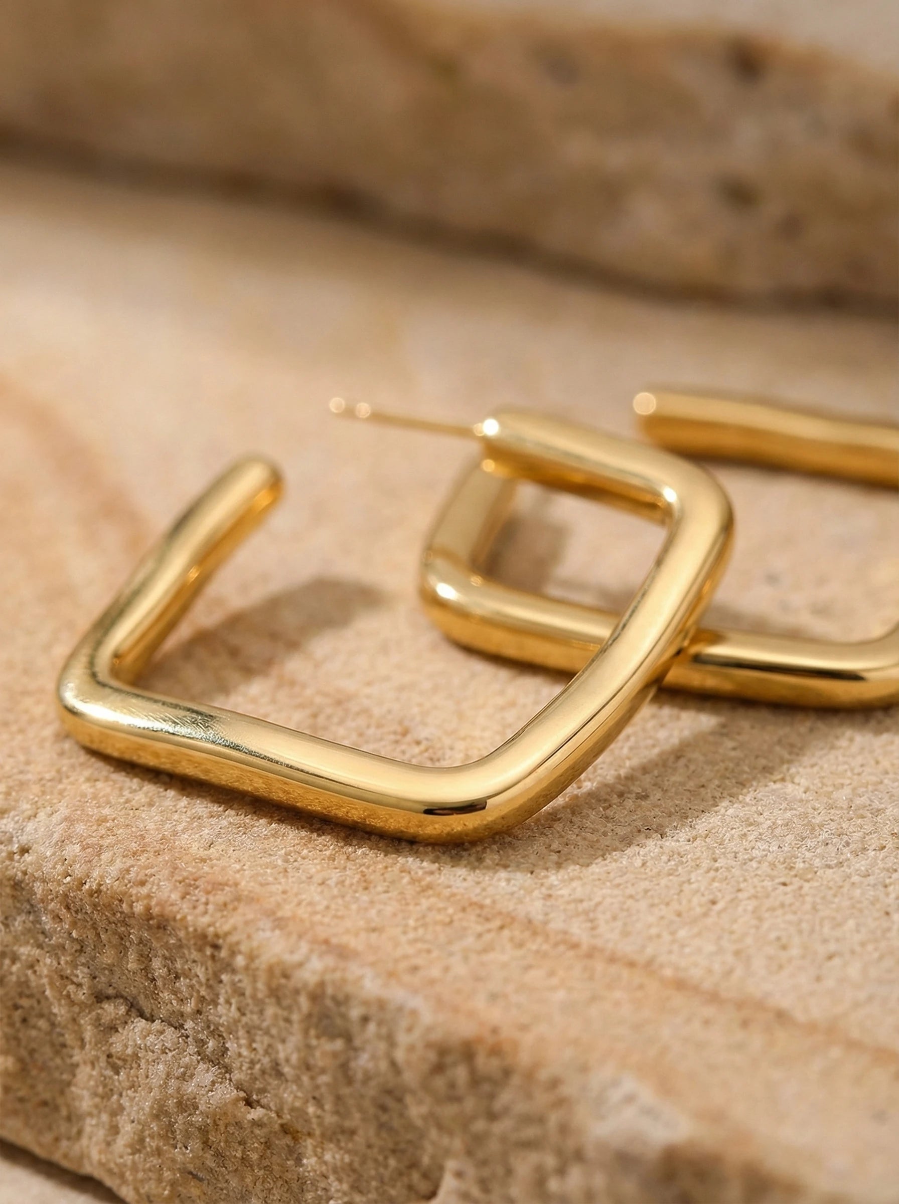 Cube Hoop Edelstahl Ohrringe - Produktbild 2