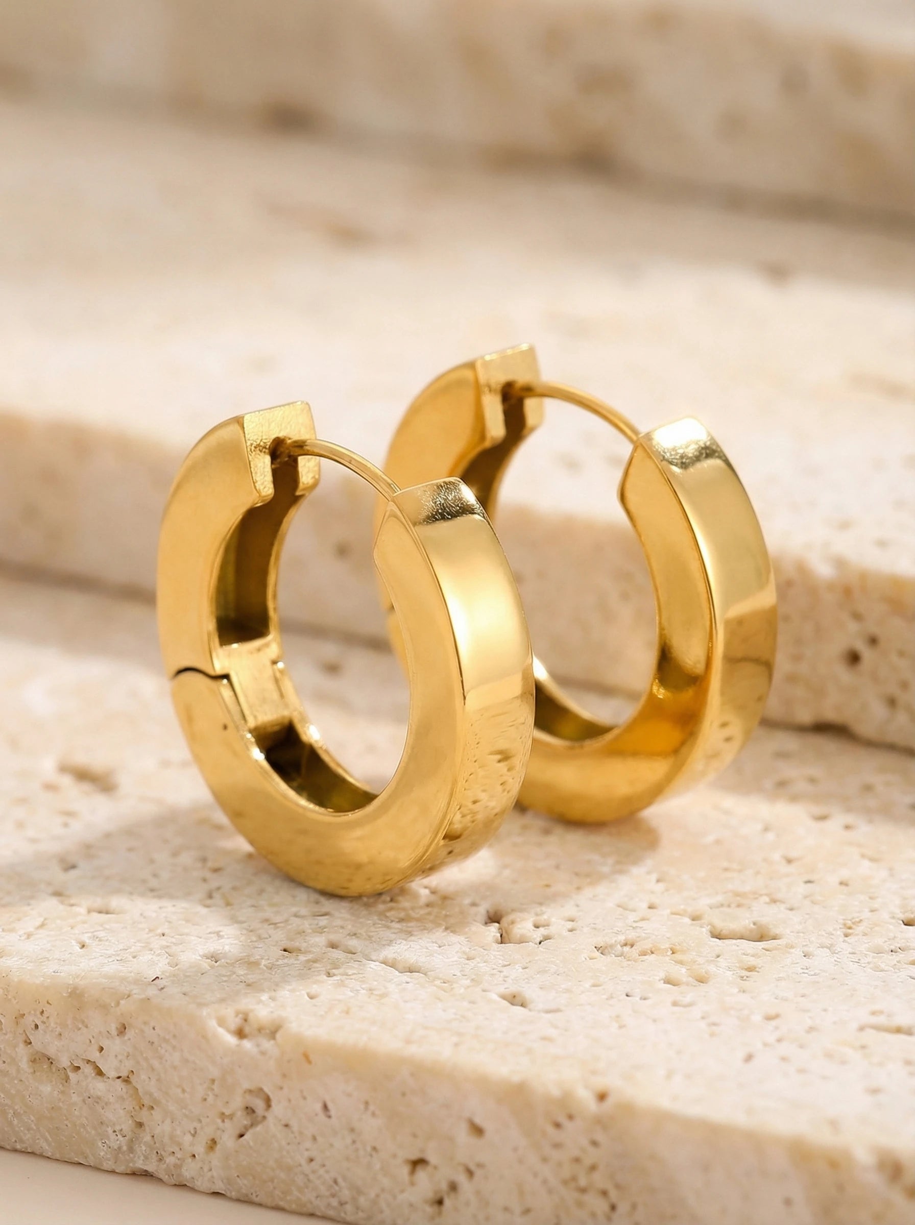 3D Hoop Edelstahl Ohrringe - Produktbild 2