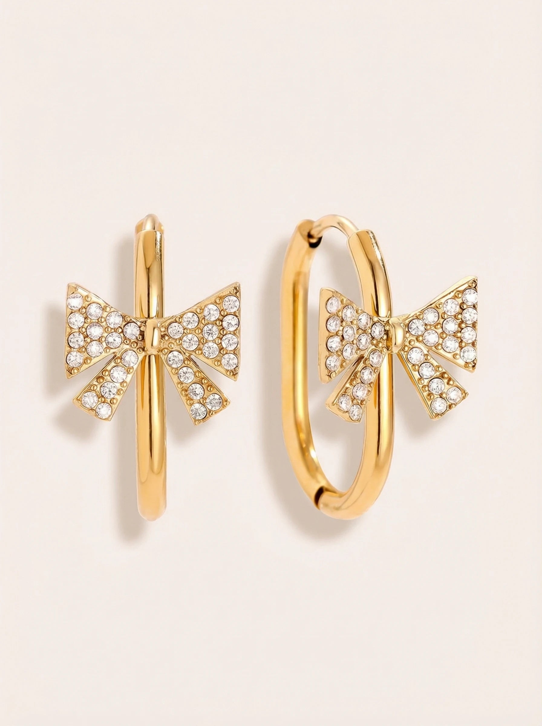 Diamond Butterfly In Hoop Edelstahl Ohrringe