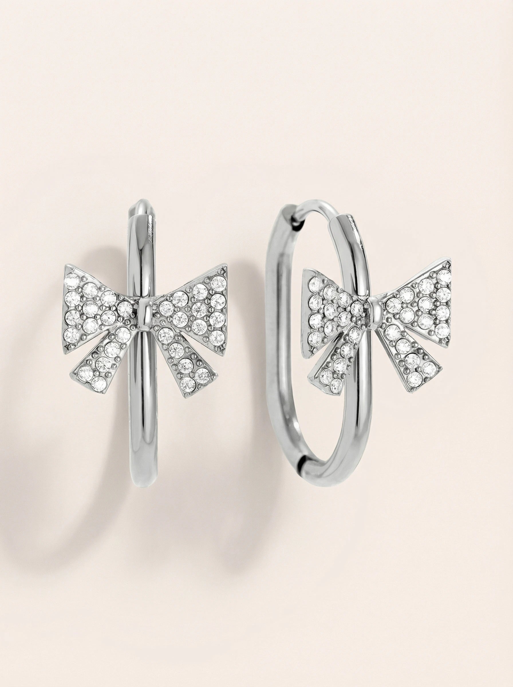 Diamond Butterfly In Hoop Edelstahl Ohrringe - Produktbild 8