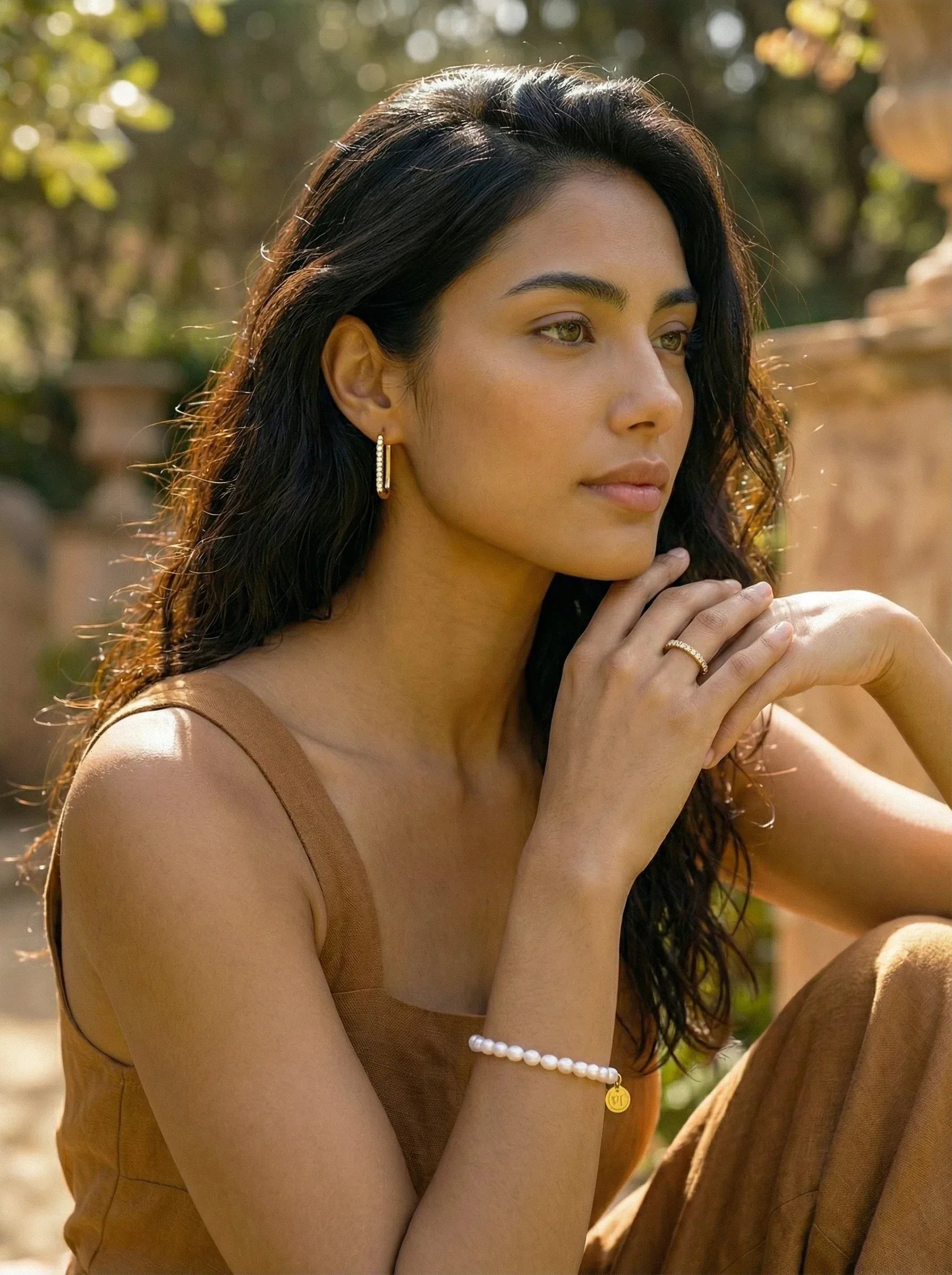 Simple Diamond Hoop Edelstahl Ohrringe - Produktbild 6