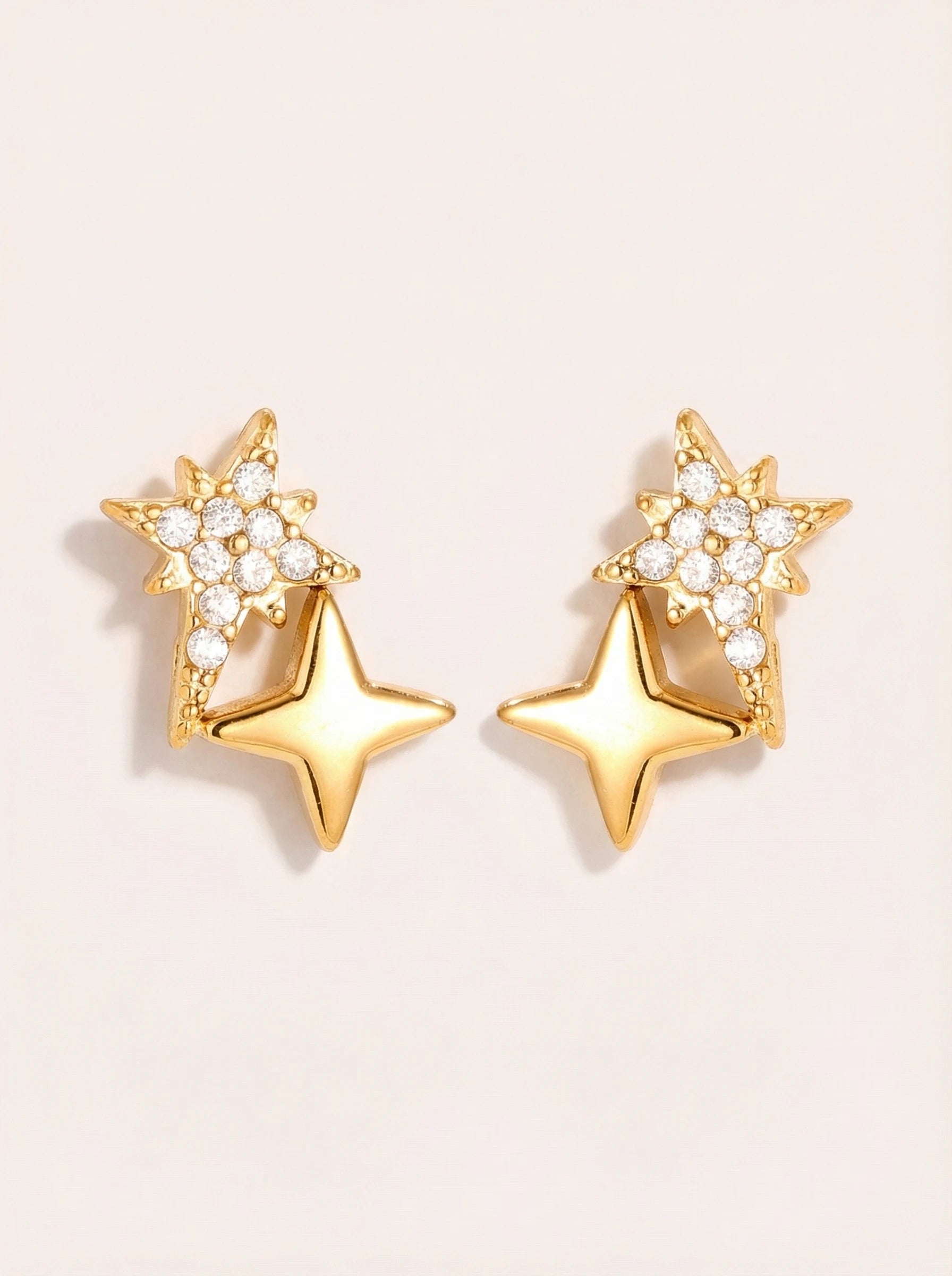 Sparkling Diamond Star Edelstahl Ohrringe