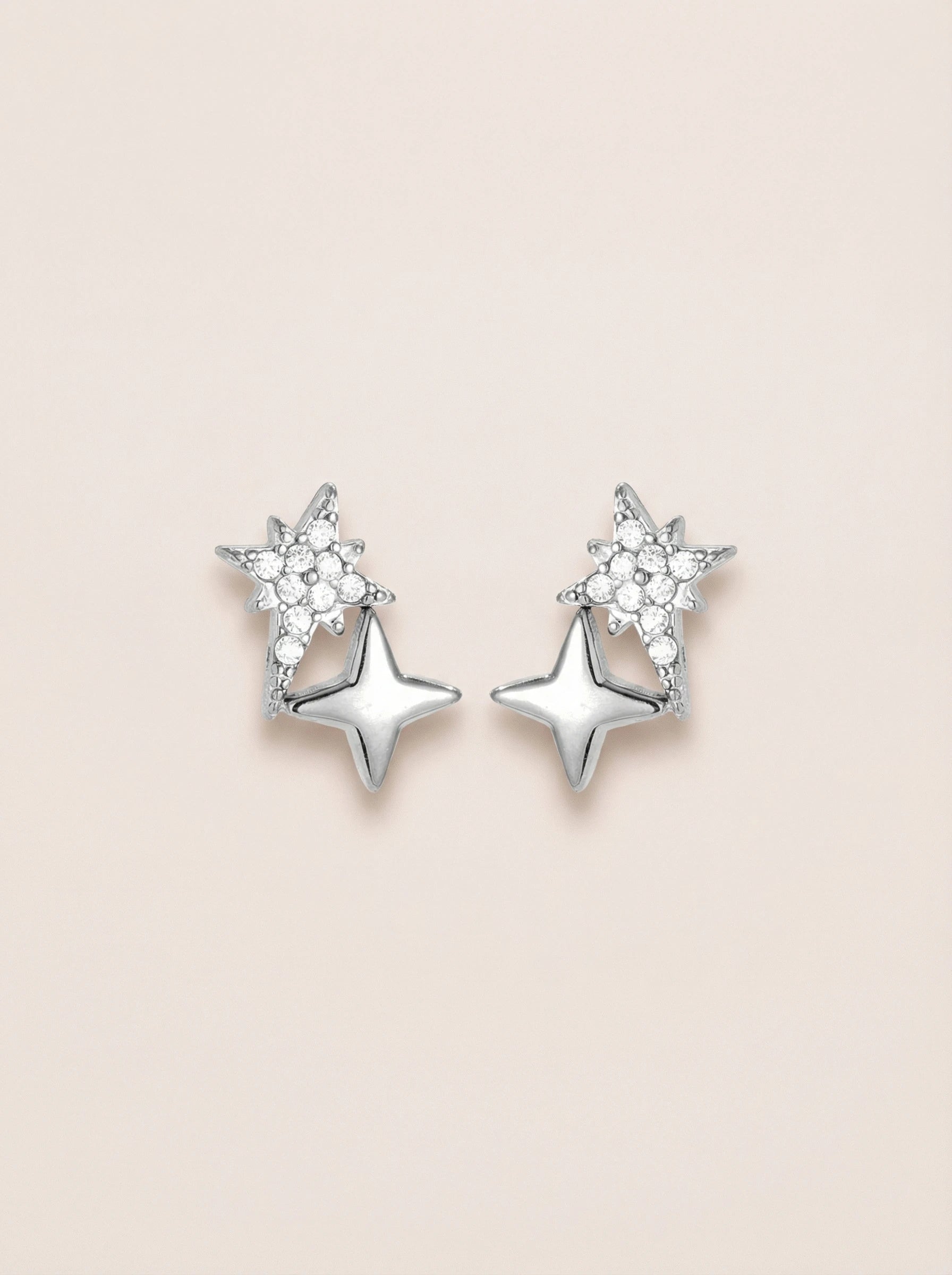 Sparkling Diamond Star Edelstahl Ohrringe - Produktbild 7