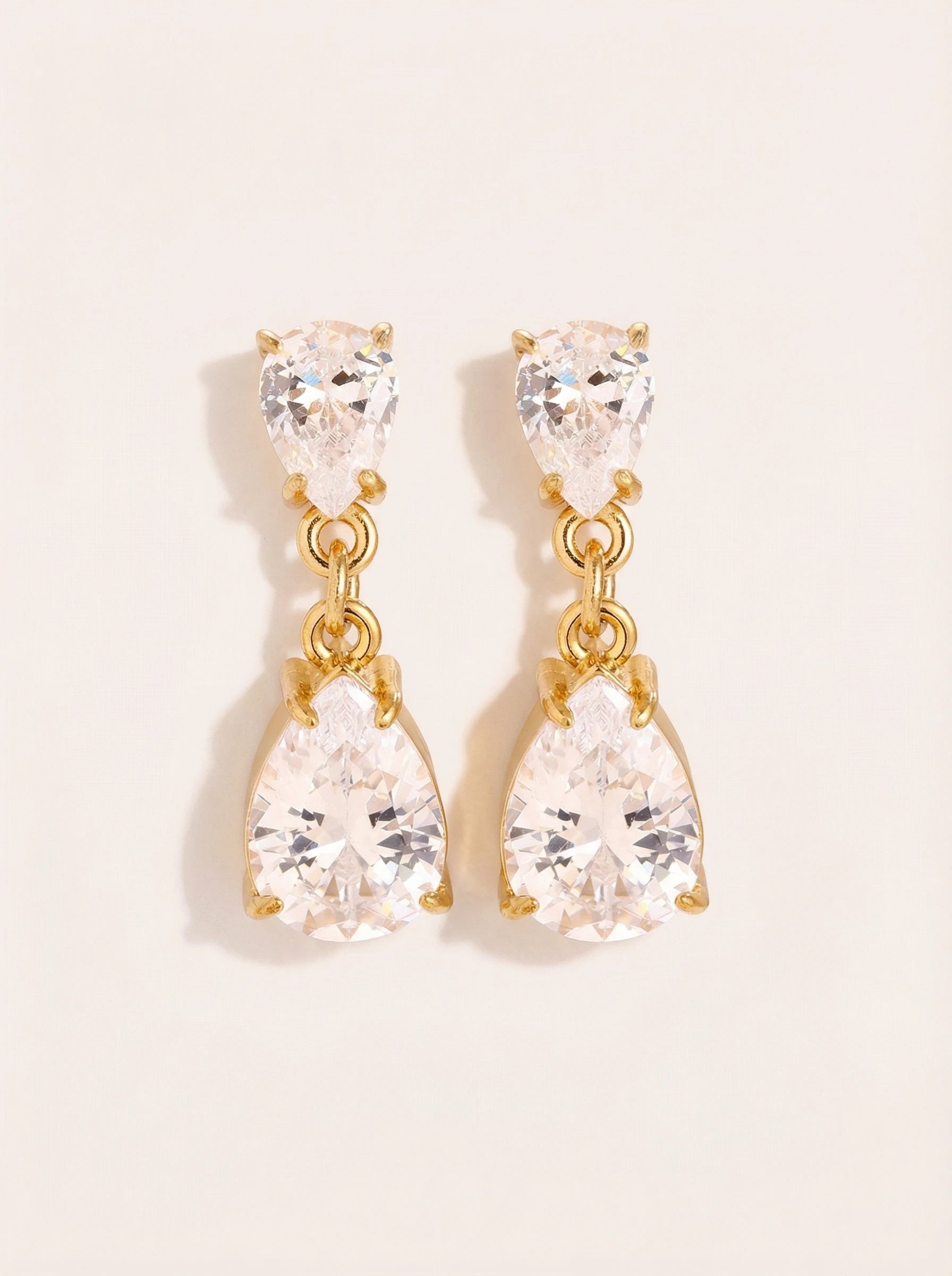 Sparkling Diamond Drop Edelstahl Ohrringe