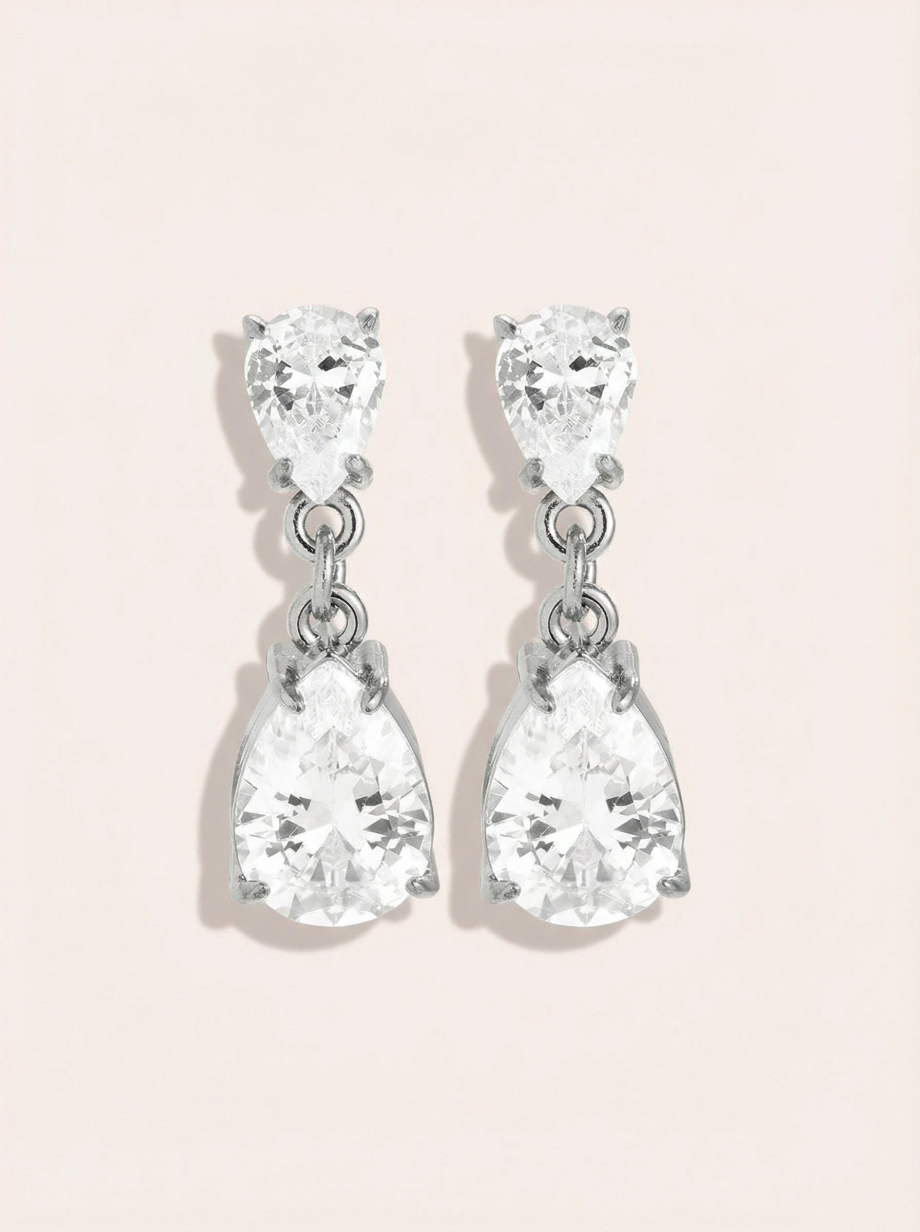 Sparkling Diamond Drop Edelstahl Ohrringe - Produktbild 8