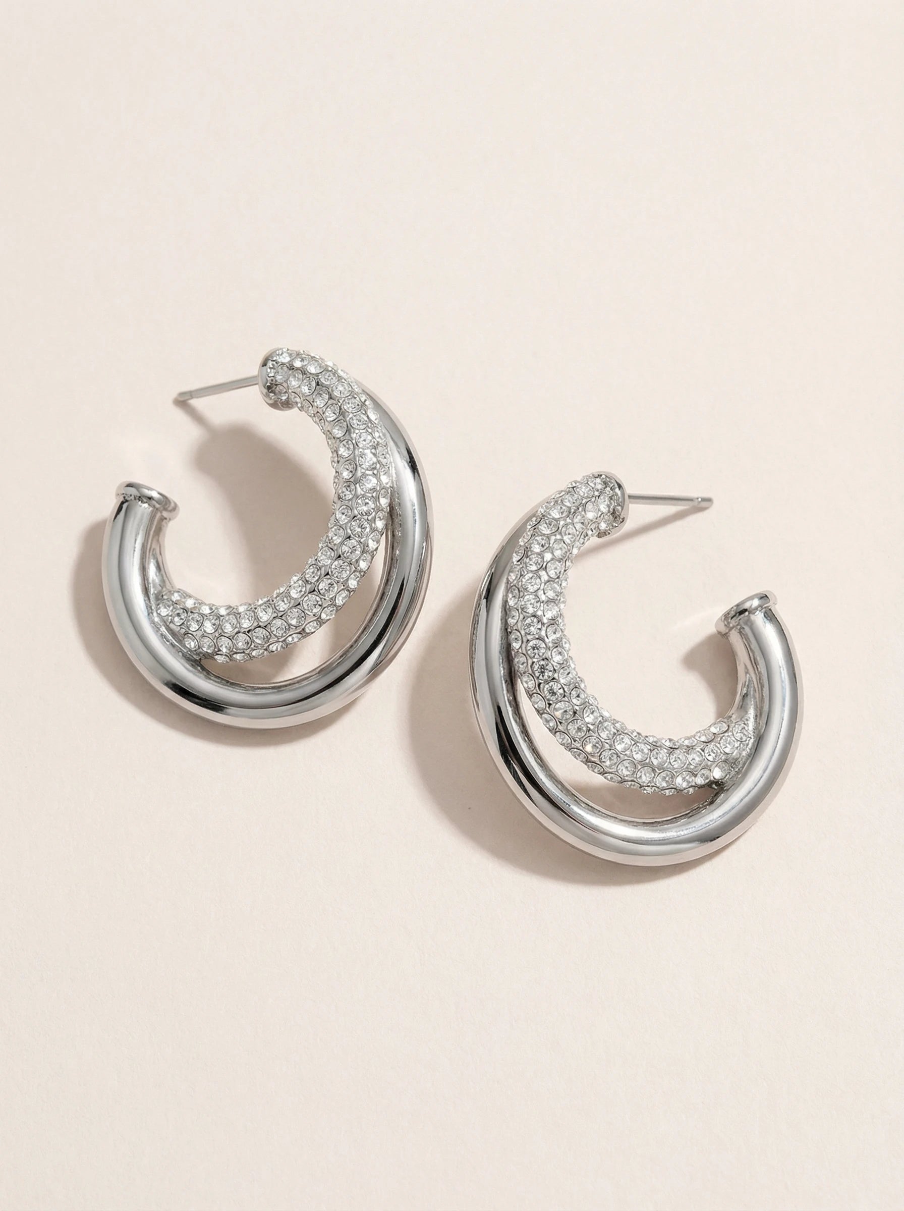 Fine Diamond Hoop Edelstahl Ohrringe - Produktbild 9