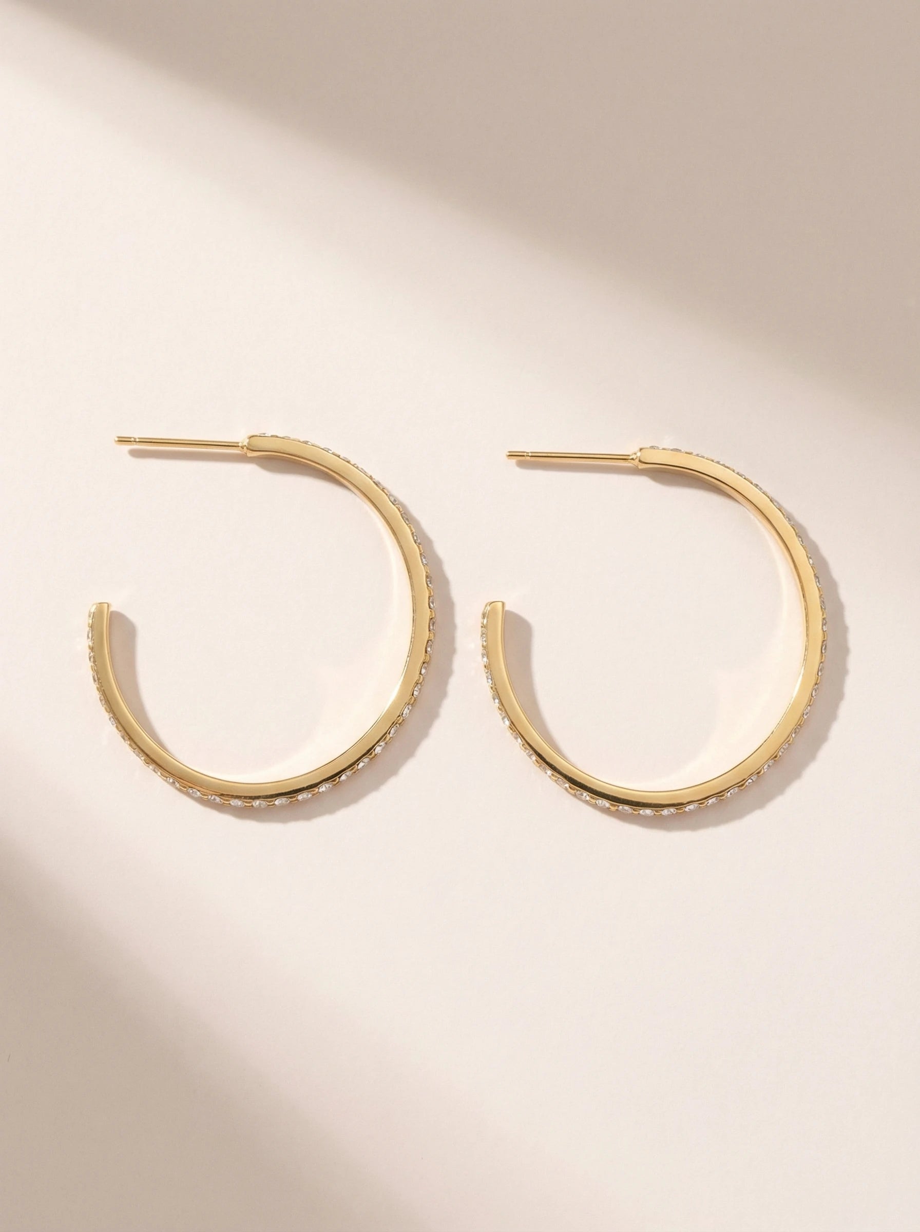 Simple Diamond Half Hoop Edelstahl Ohrringe