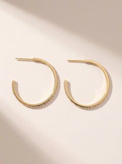 Simple Diamond Half Hoop Edelstahl Ohrringe