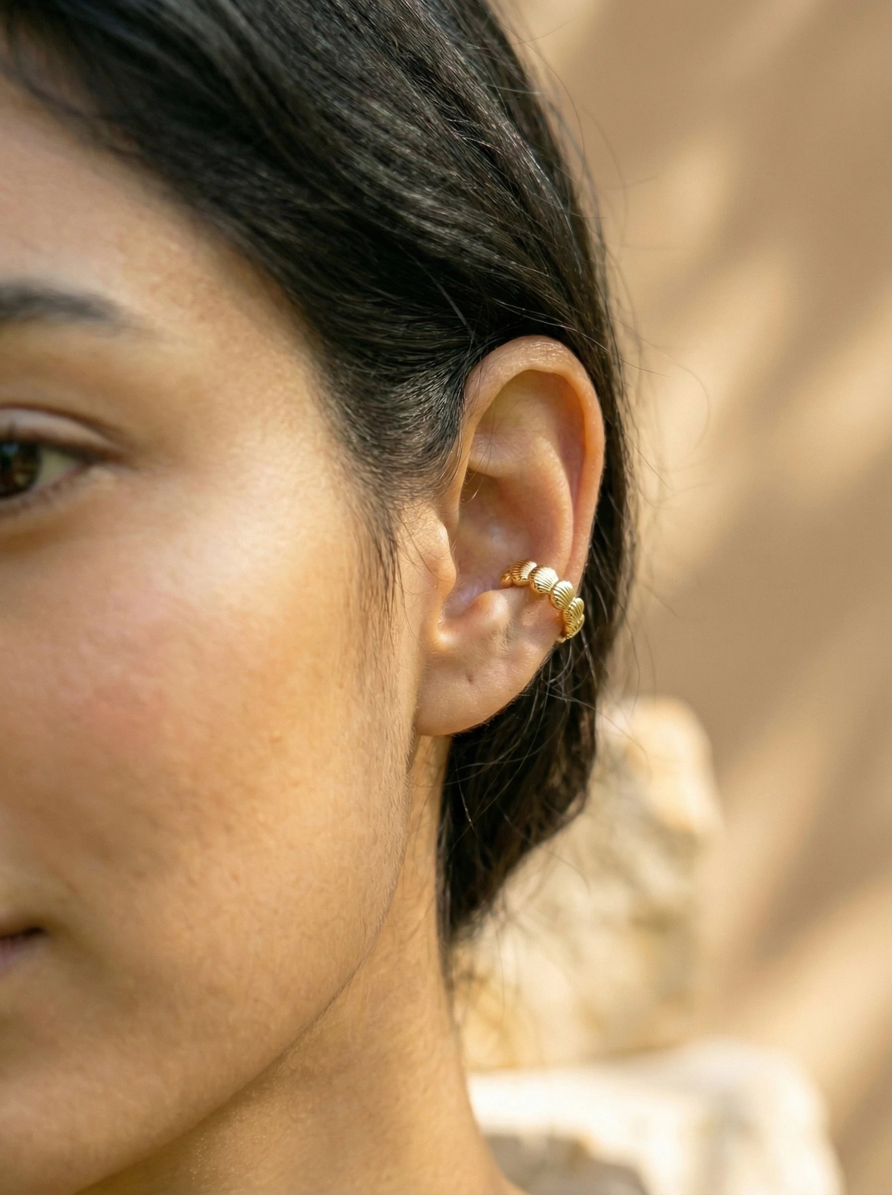 Viele kleine Muscheln Vergoldete Ear-Cuffs - Produktbild 3