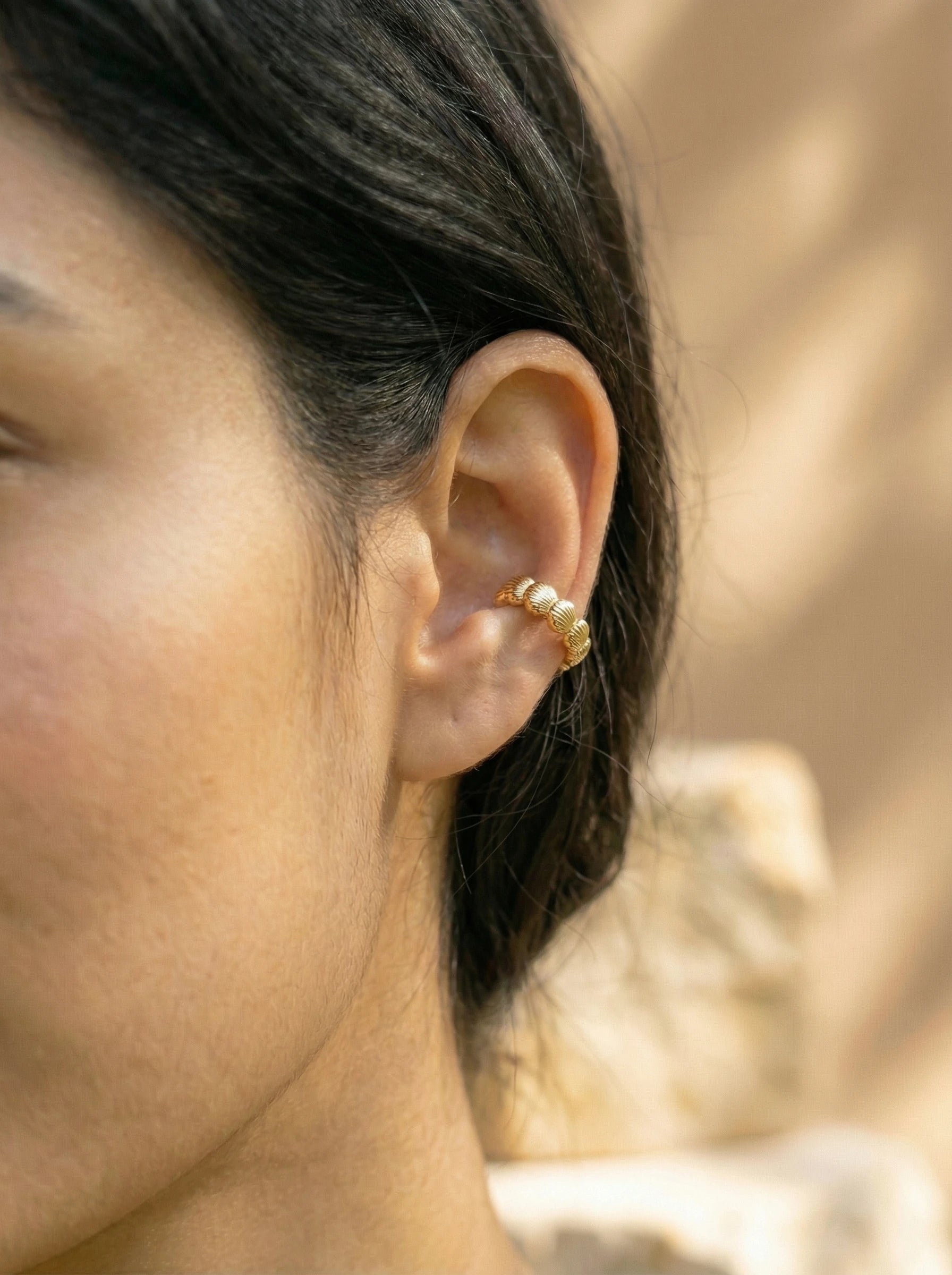 Viele kleine Muscheln Vergoldete Ear-Cuffs - Produktbild 4